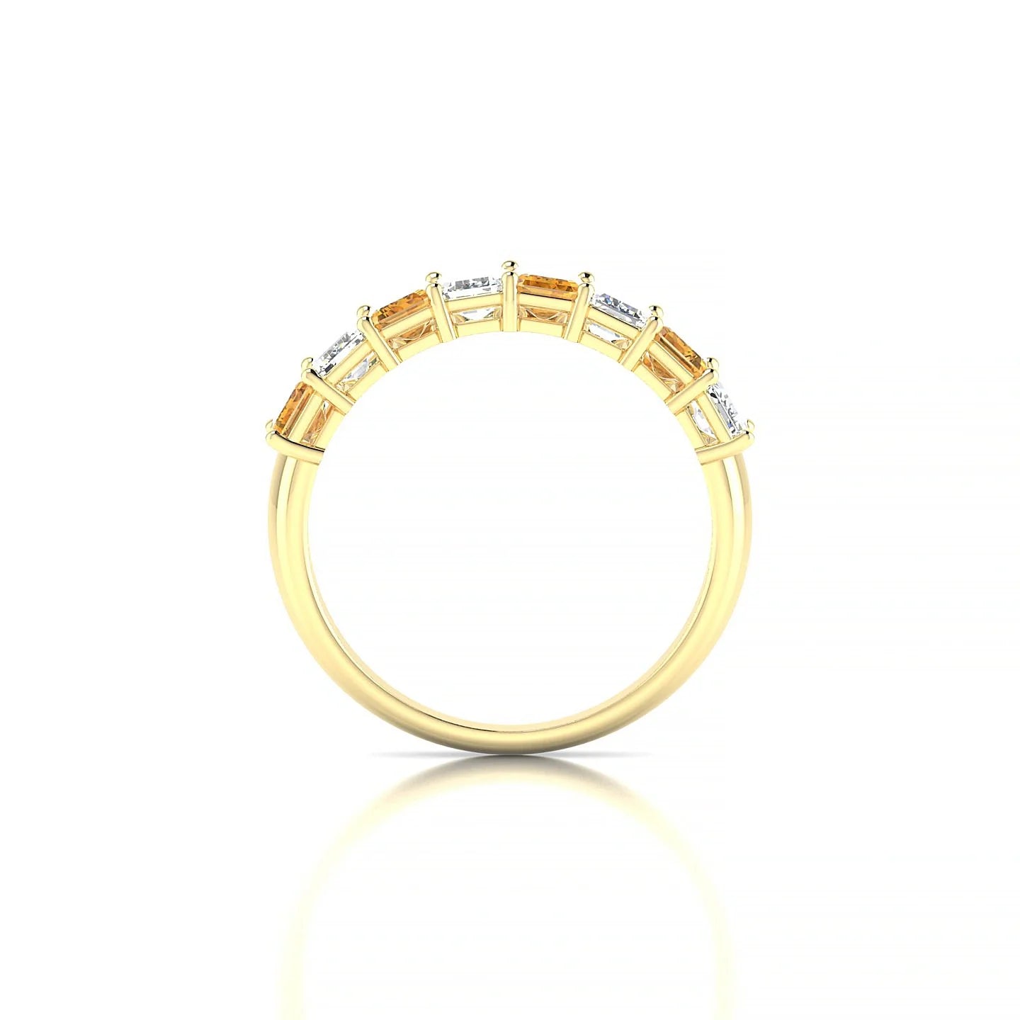 Faith | 18k Yellow Gold 5 x 3 mm Emerald Citrine & Diamond Ring