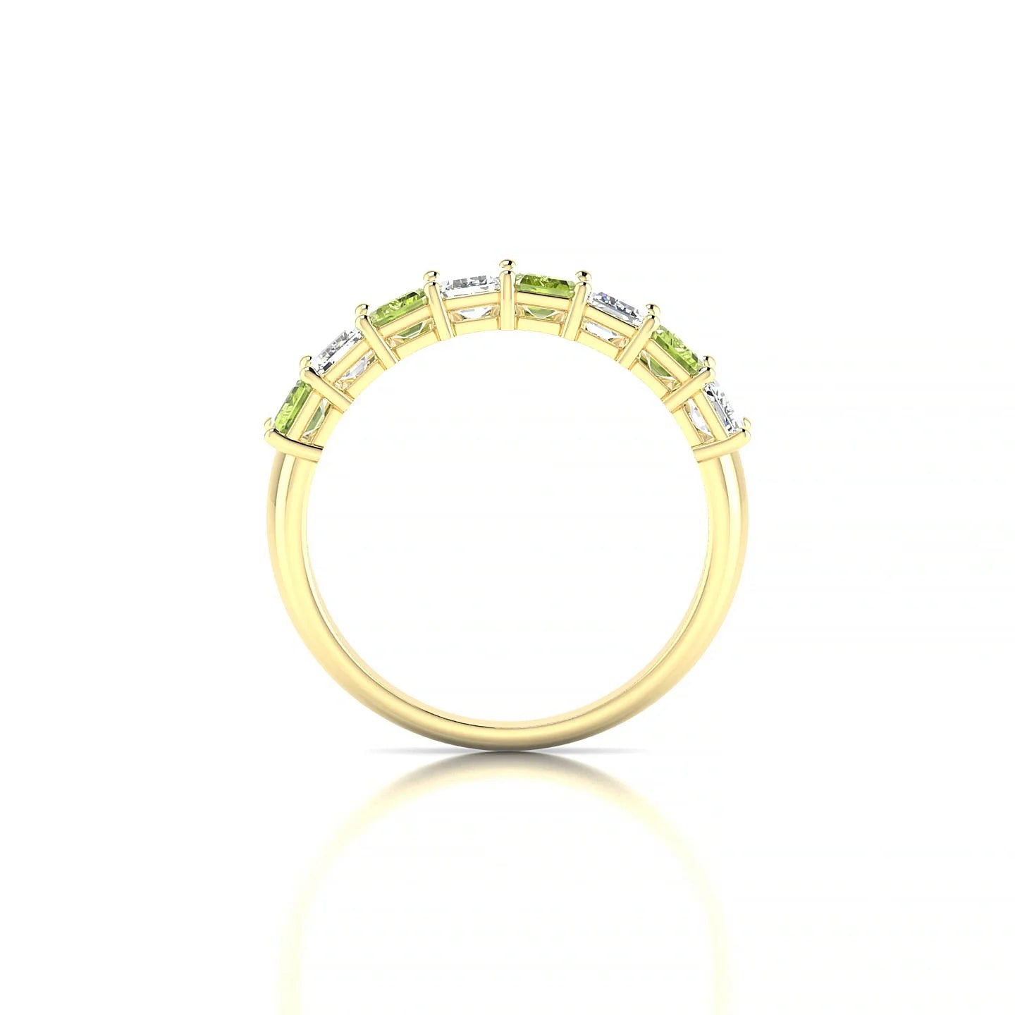 Faith | 18k Yellow Gold 5 x 3 mm Emerald Peridot & Diamond Ring