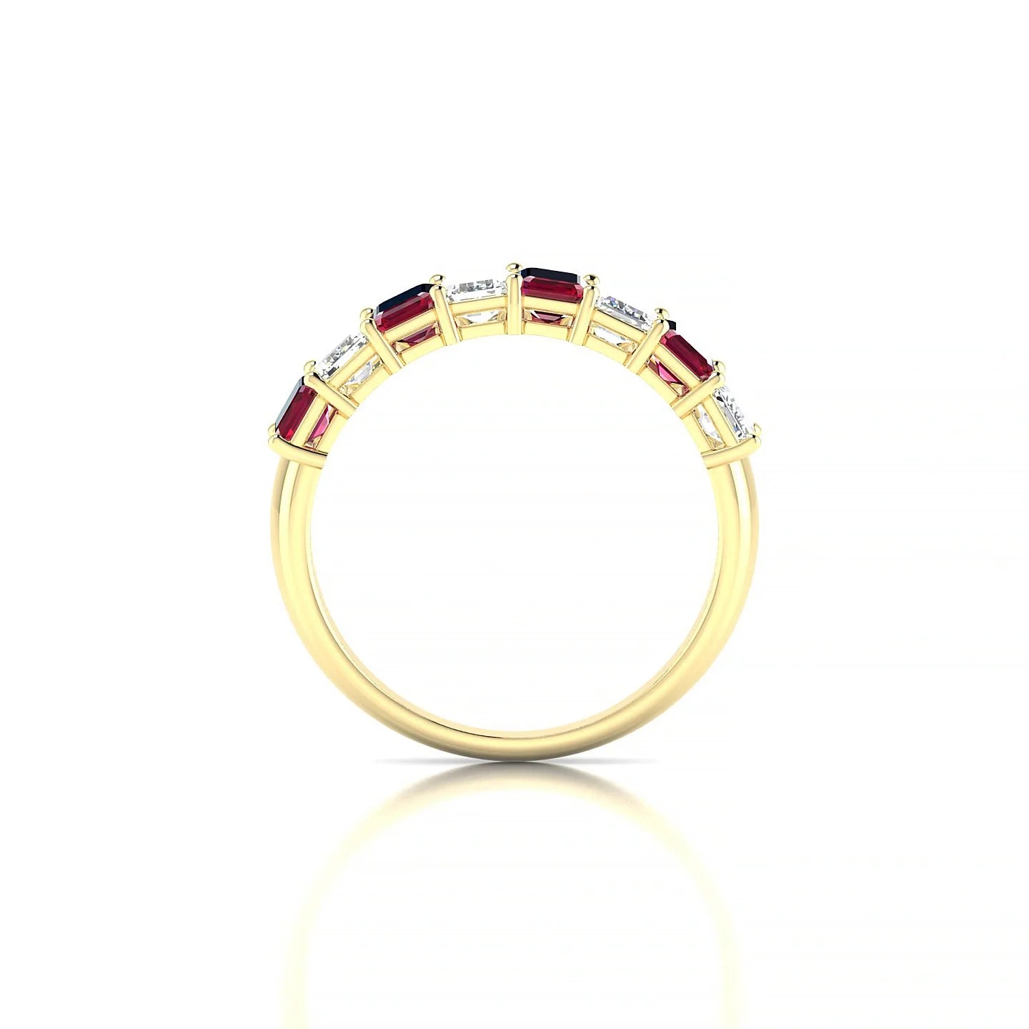 Faith | 18k Yellow Gold 5 x 3 mm Emerald Ruby & Diamond Ring