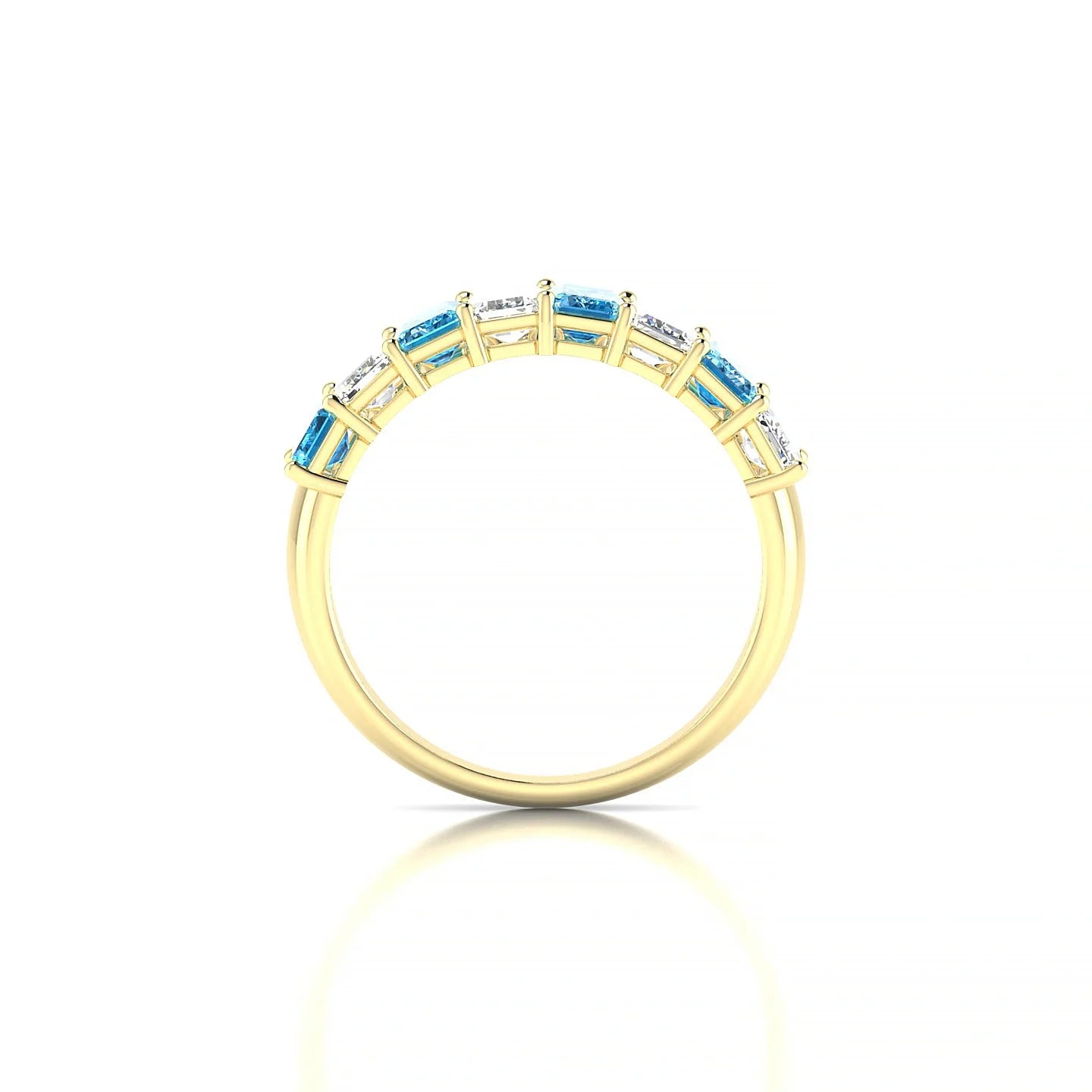 Faith | 18k Yellow Gold 5 x 3 mm Emerald Topaz & Diamond Ring