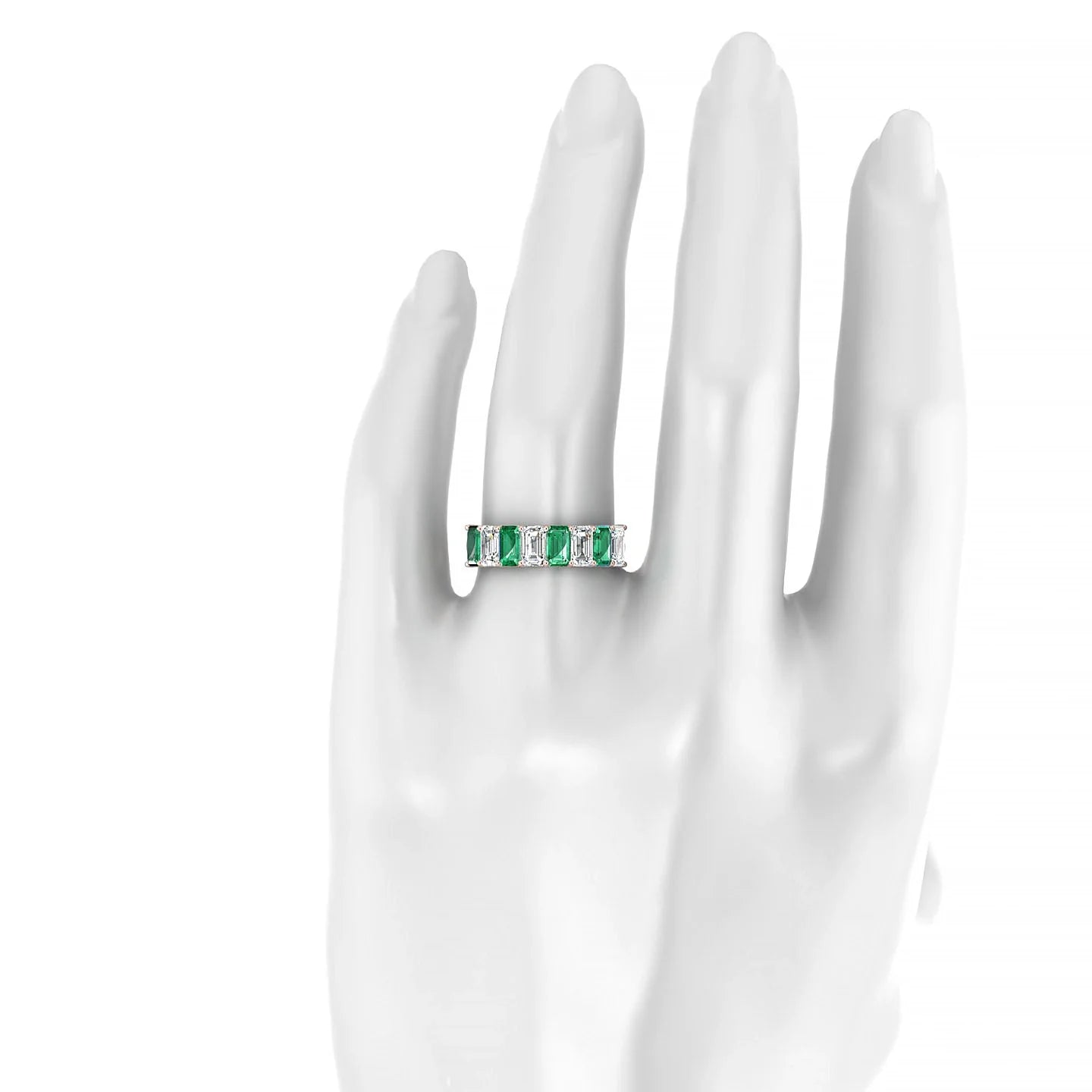 Faith | 18k Rose Gold 5 x 3 mm Emerald Emerald & Diamond Ring