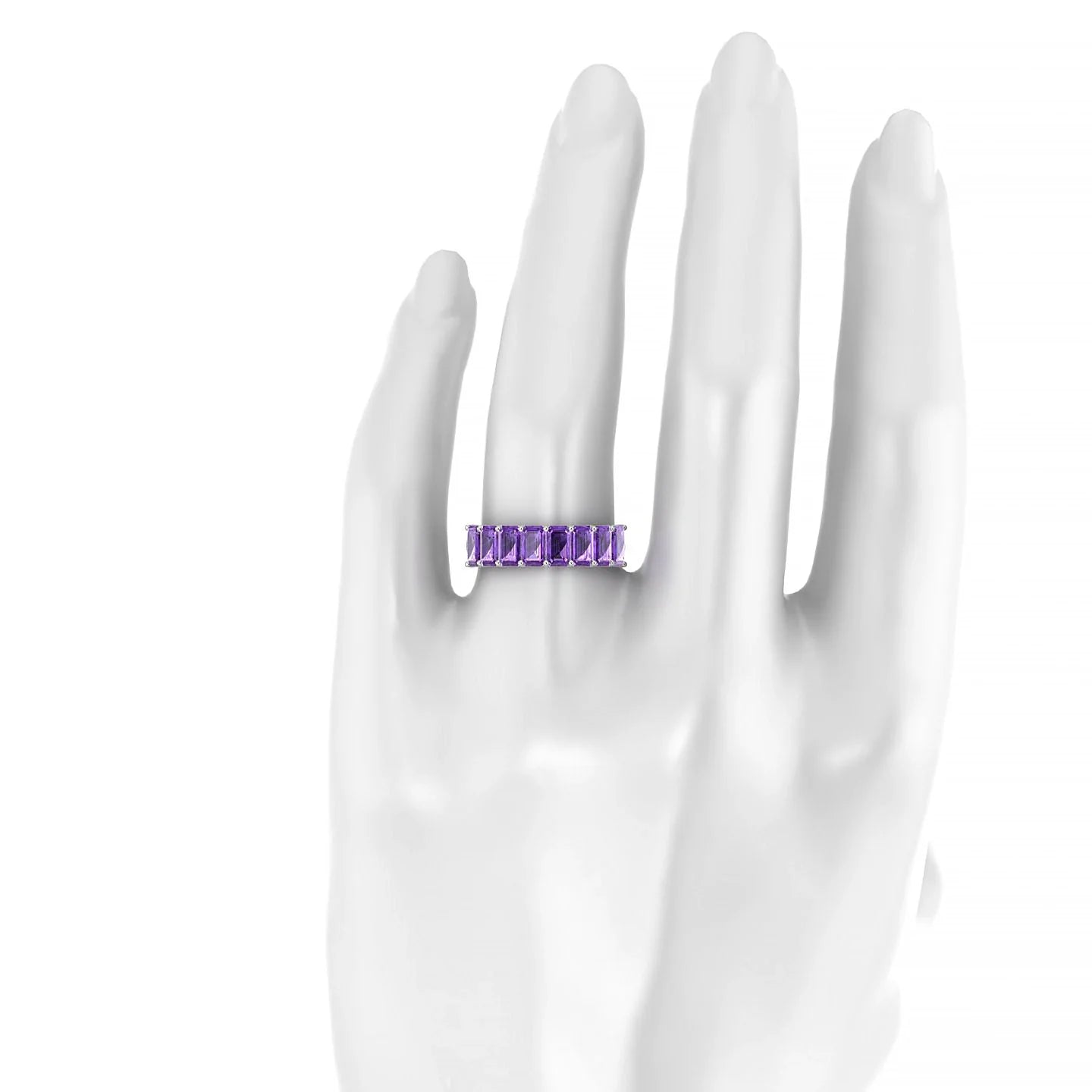 Faith | 18k White Gold 5 x 3 mm Emerald Amethyst Ring