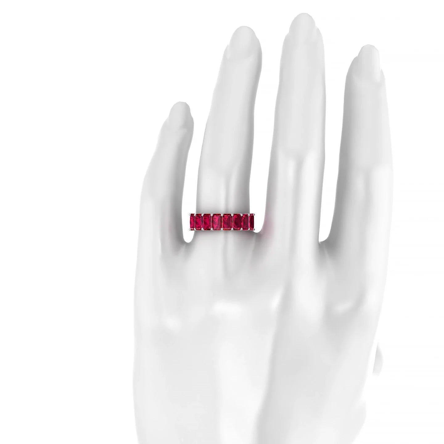 Faith | 18k White Gold 5 x 3 mm Emerald Ruby Ring