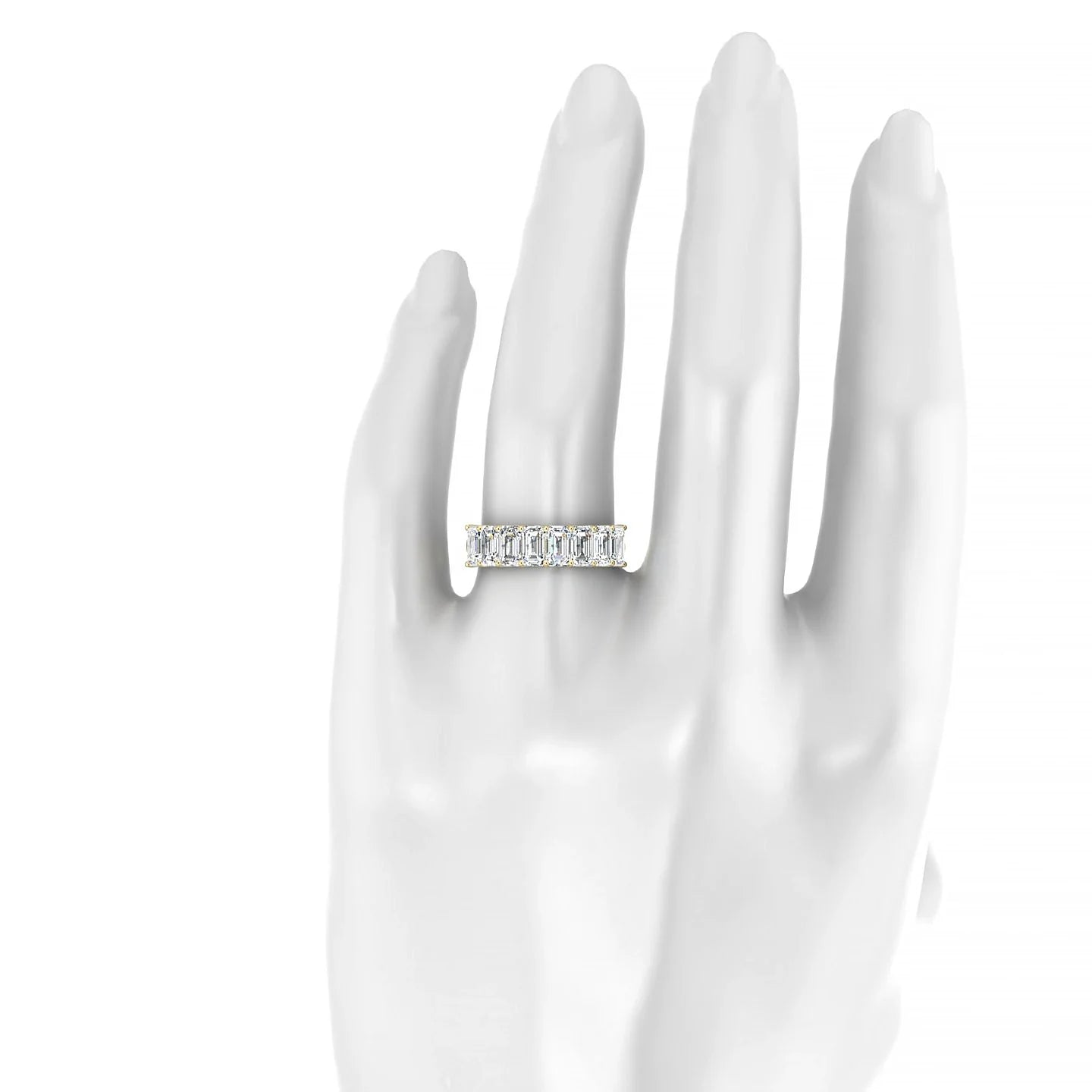 Faith | 18k Yellow Gold 5 x 3 mm Emerald Diamond Ring