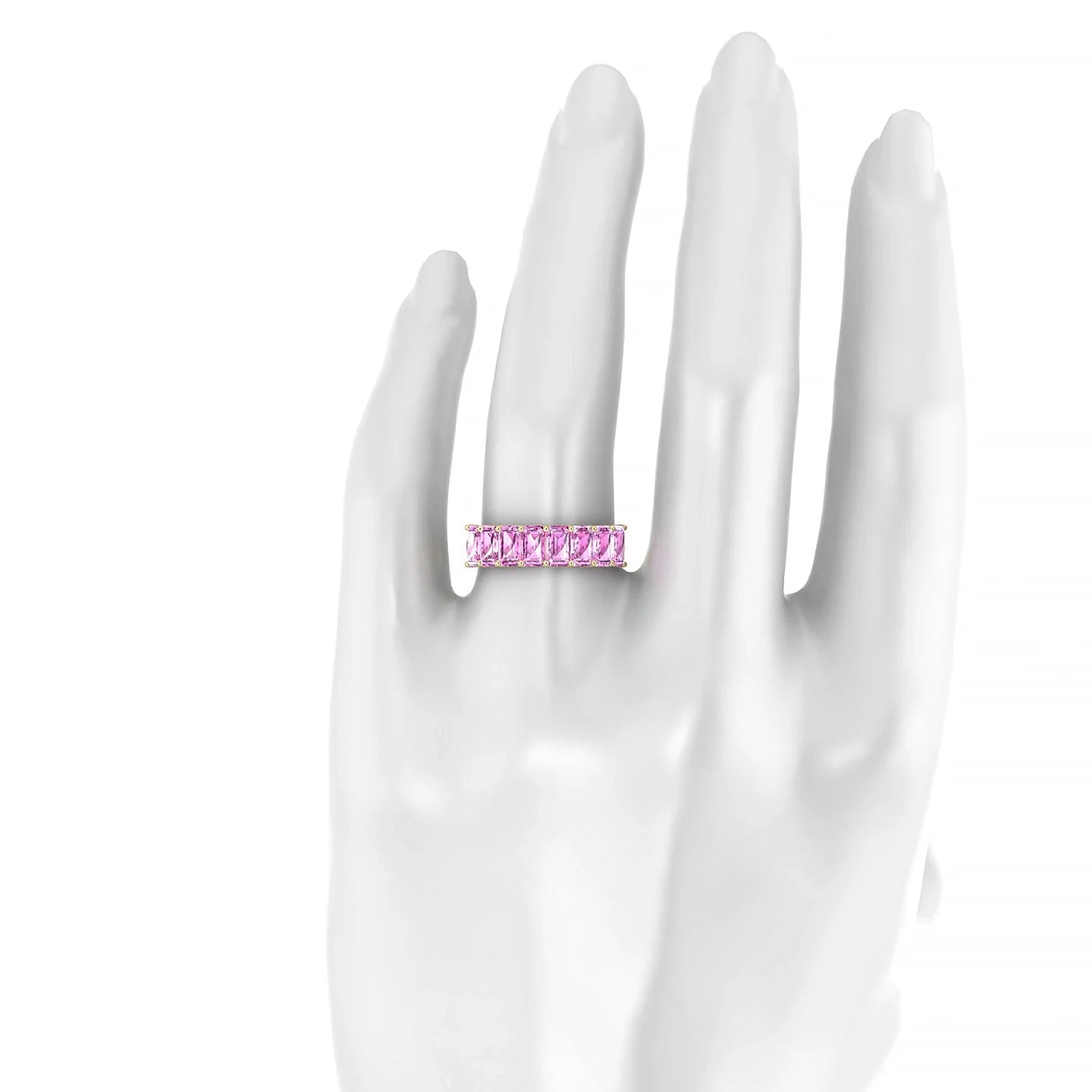 Faith | 18k Yellow Gold 5 x 3 mm Emerald Pink Sapphire Ring