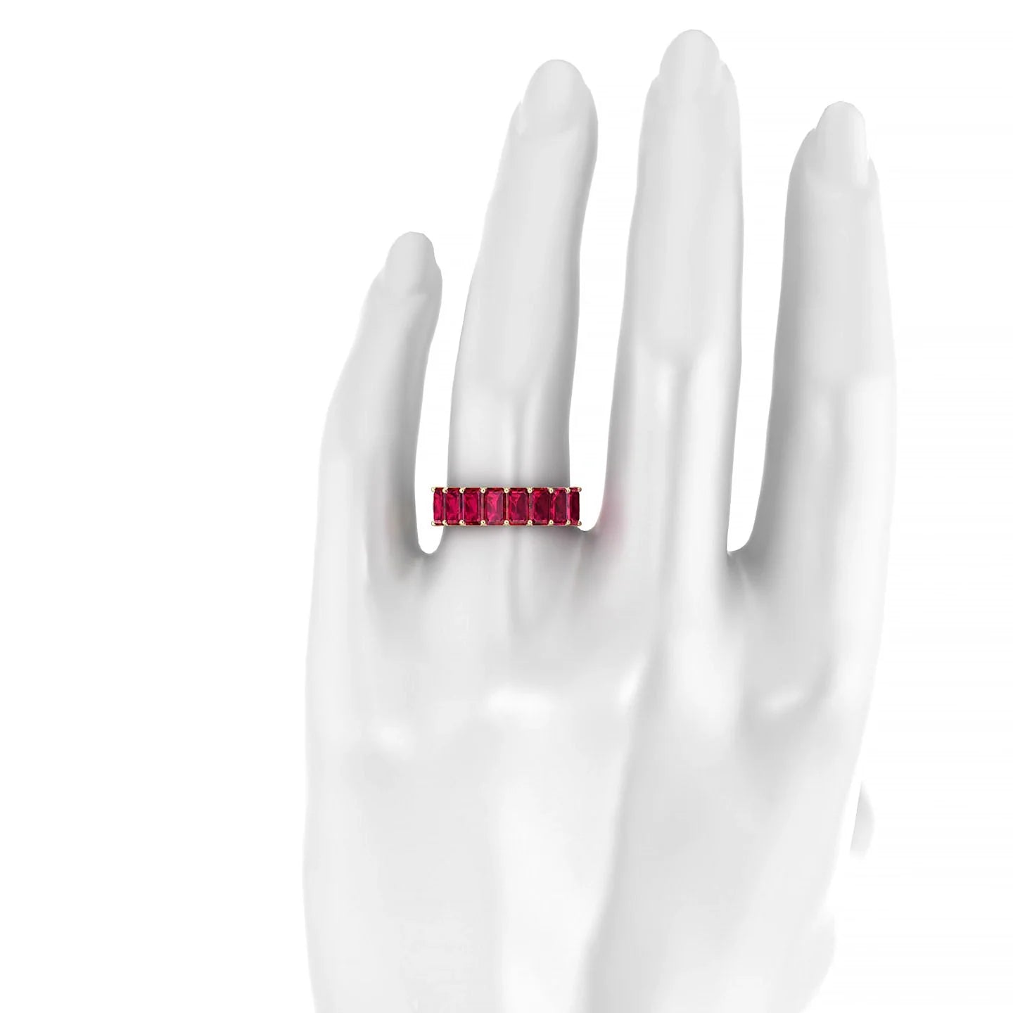 Faith | 18k Yellow Gold 5 x 3 mm Emerald Ruby Ring