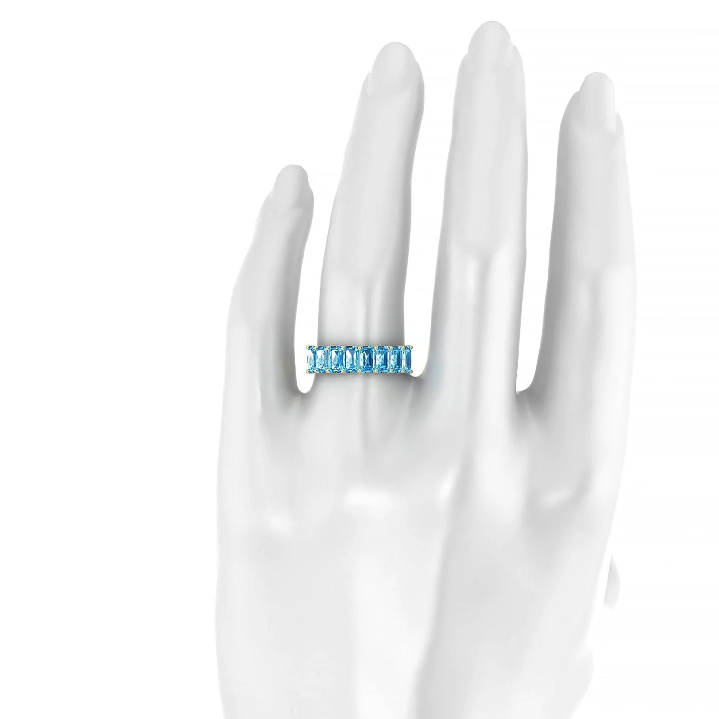 Faith | 18k Yellow Gold 5 x 3 mm Emerald Topaz Ring