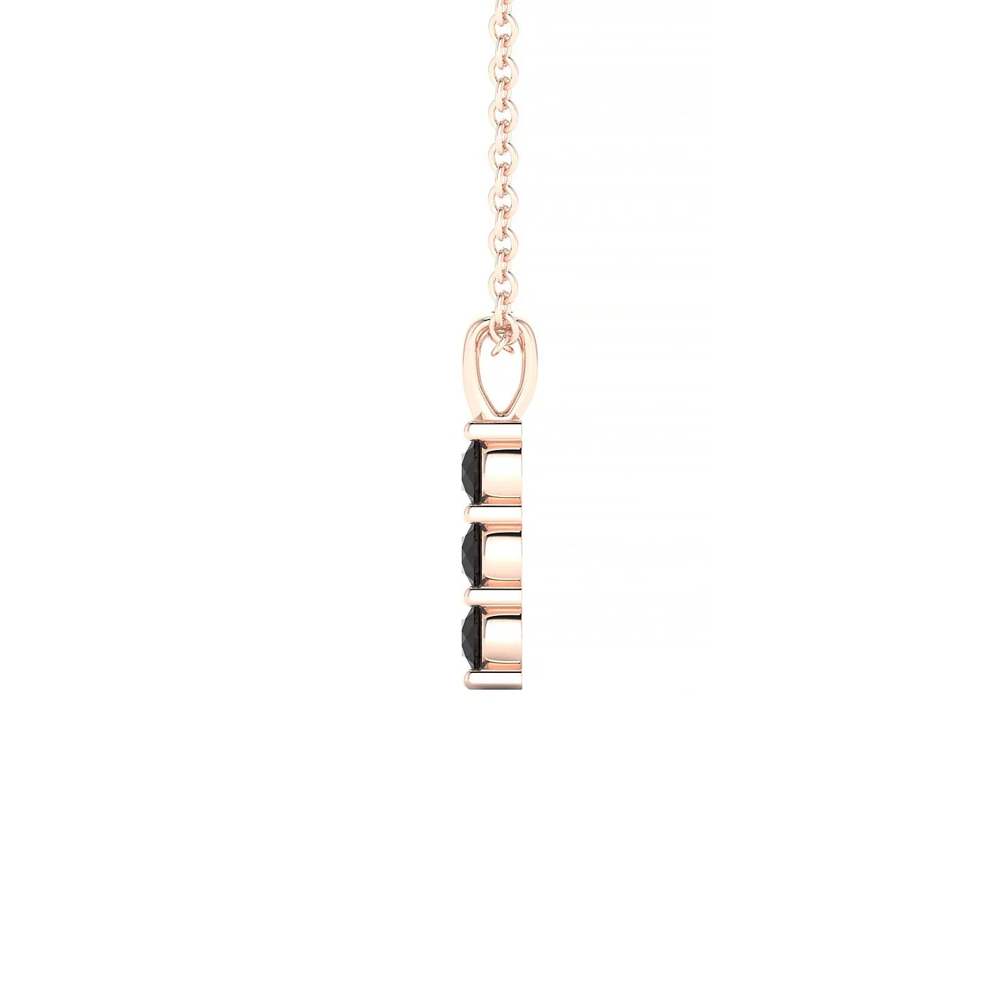 Fall | 18k Rose Gold 2.5 mm Round Black Diamond Pendant