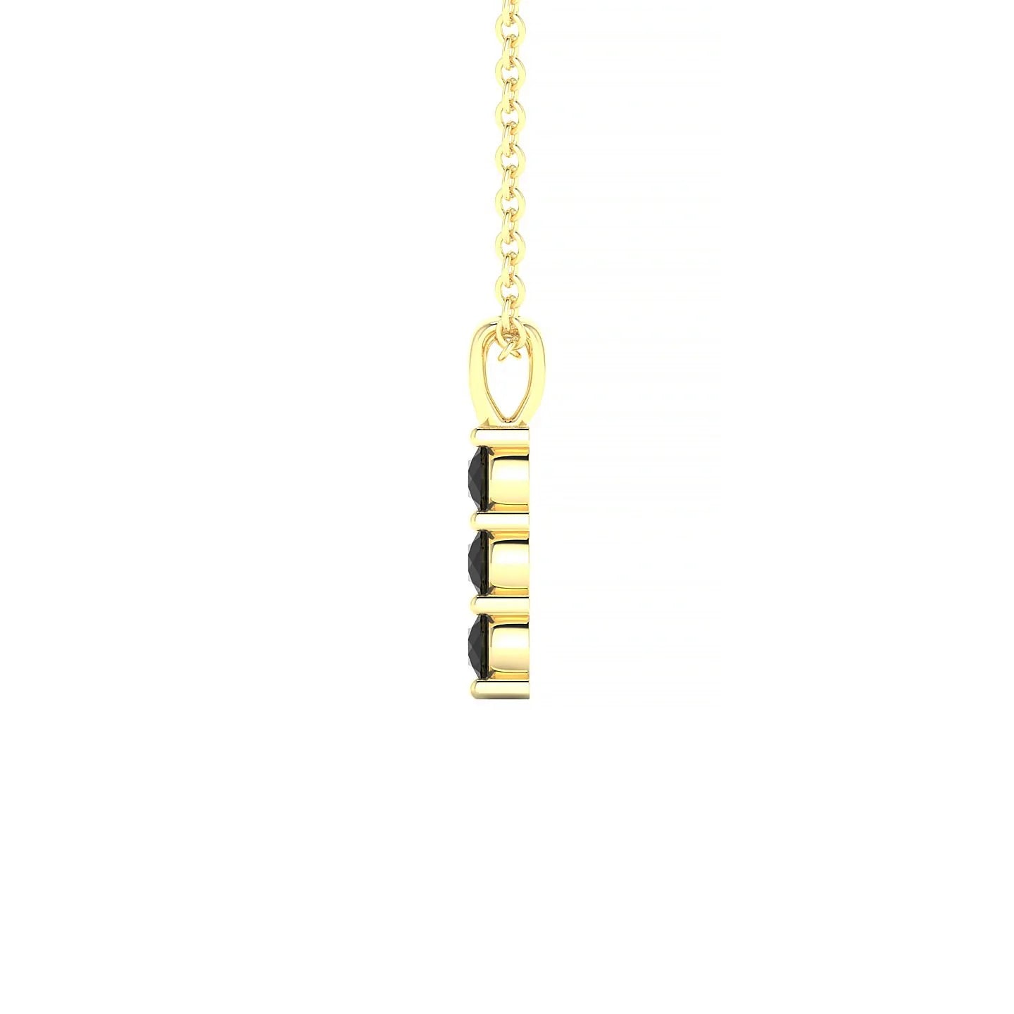Fall | 18k Yellow Gold 2.5 mm Round Black Diamond Pendant