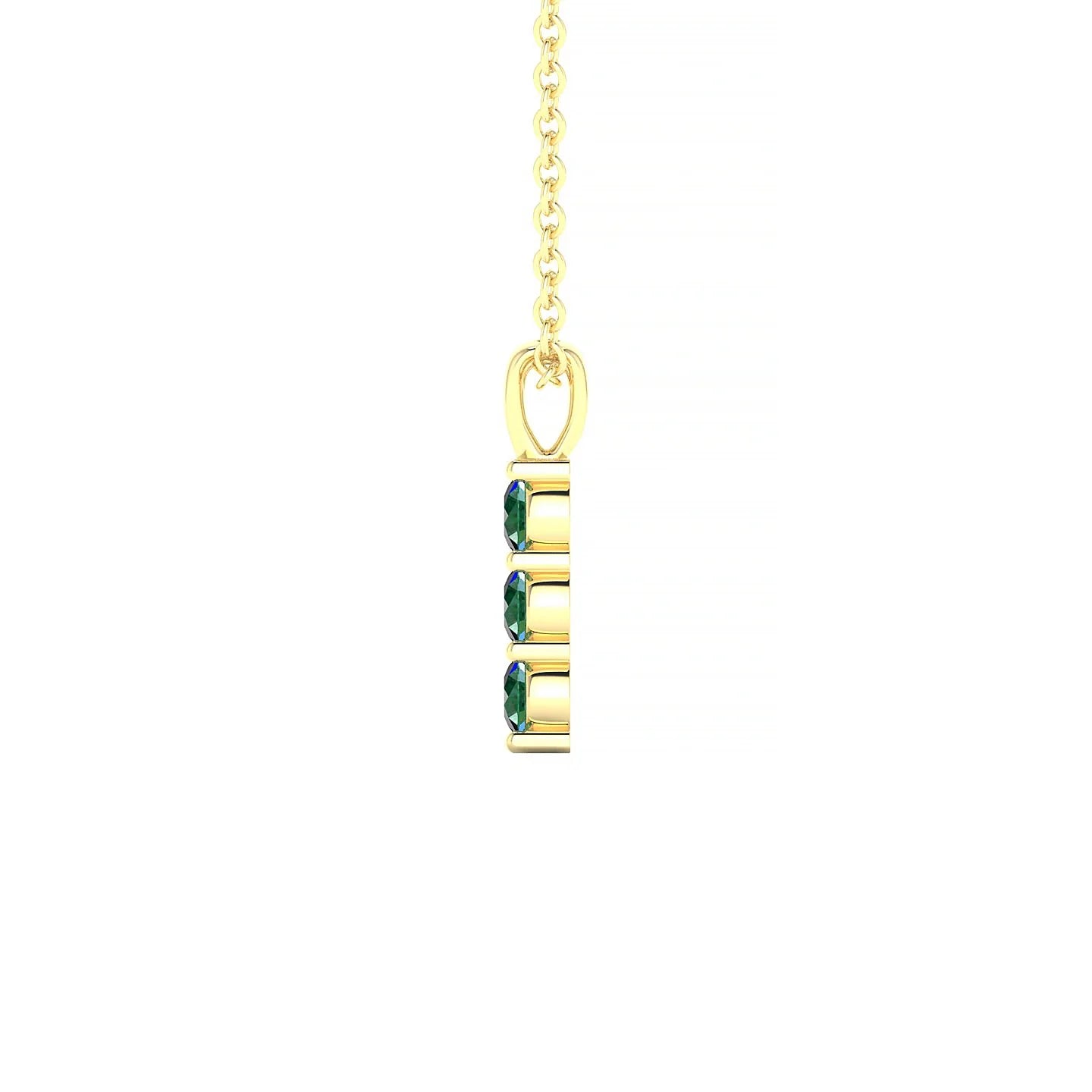 Fall | 18k Yellow Gold 2.5 mm Round Emerald Pendant