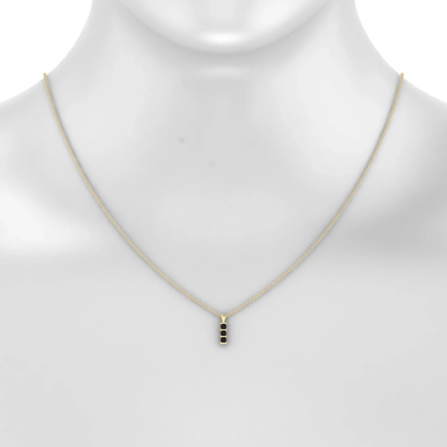 Fall | 18k Yellow Gold 2.5 mm Round Black Diamond Pendant