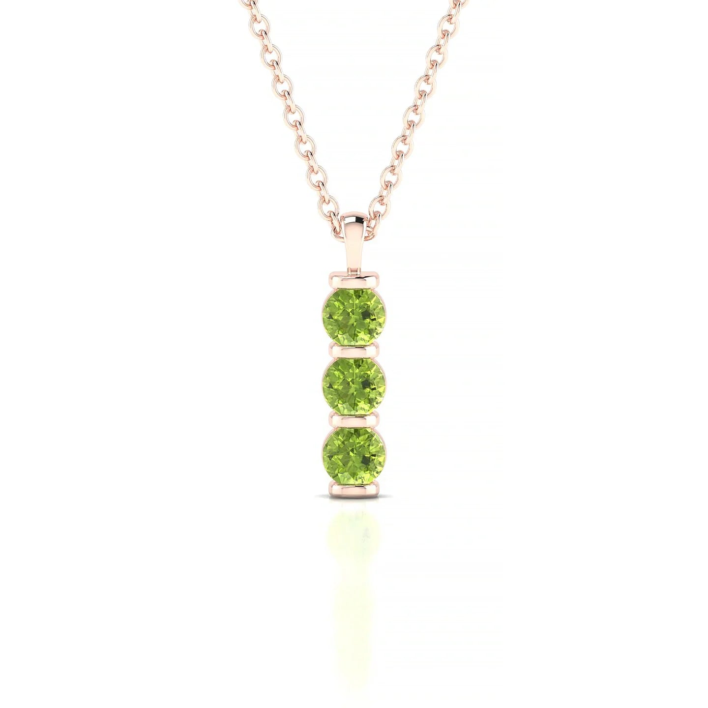 Fall | 18k Rose Gold 3 mm Round Peridot Pendant