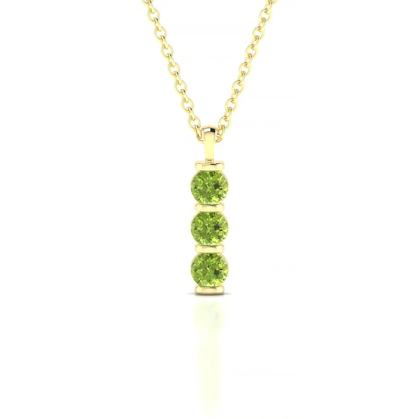 Fall | 18k Yellow Gold 3 mm Round Peridot Pendant