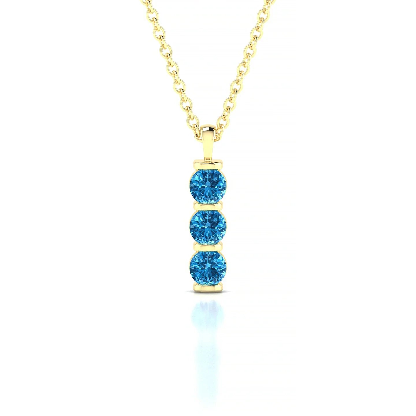 Fall | 18k Yellow Gold 3 mm Round Topaz Pendant