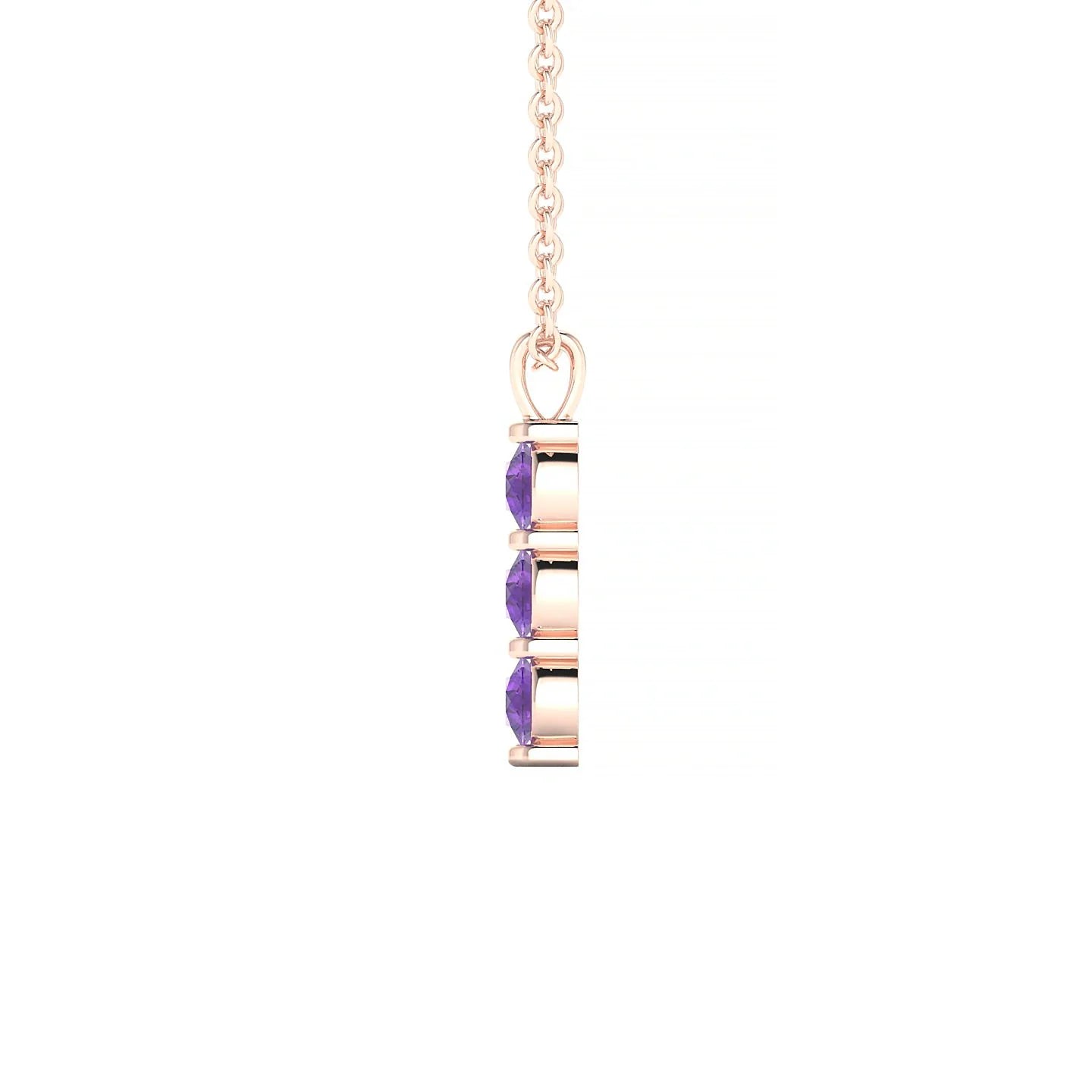 Fall | 18k Rose Gold 3 mm Round Amethyst Pendant