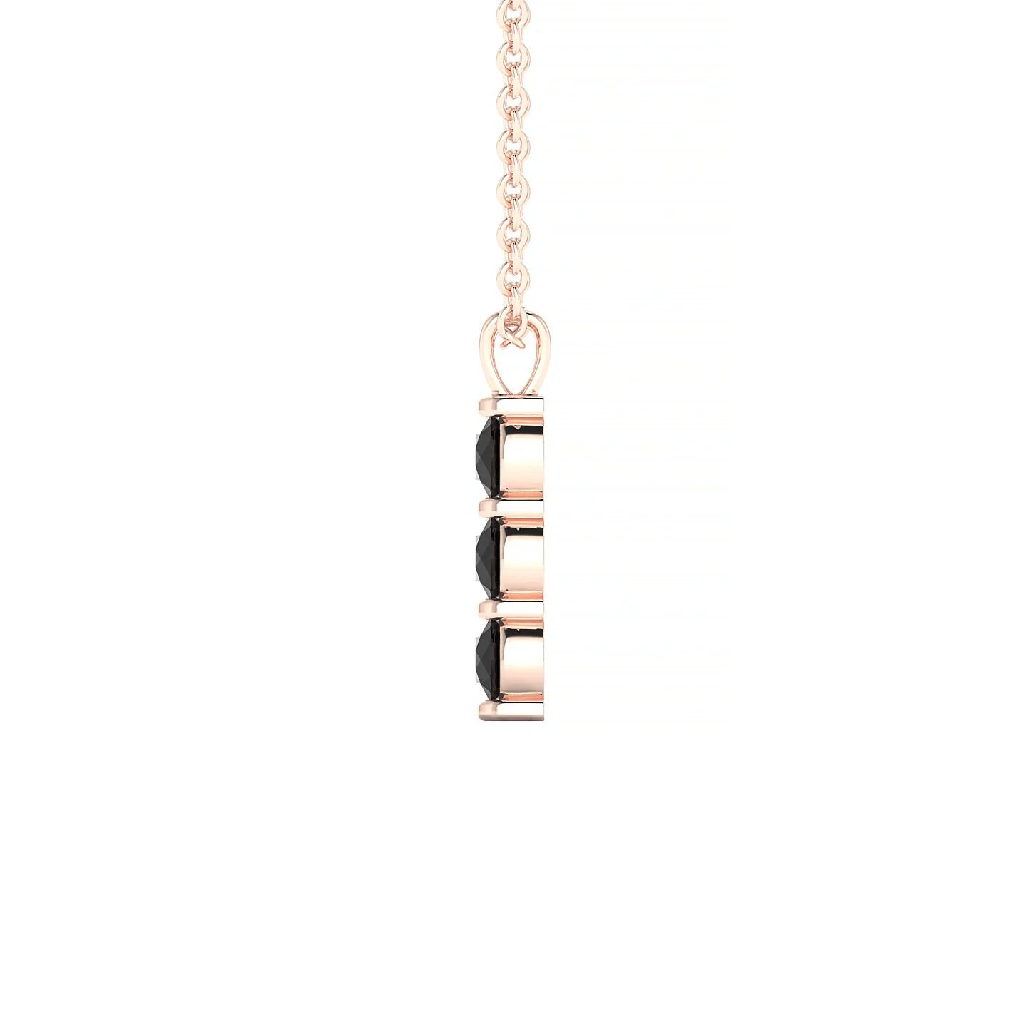 Fall | 18k Rose Gold 3 mm Round Black Diamond Pendant
