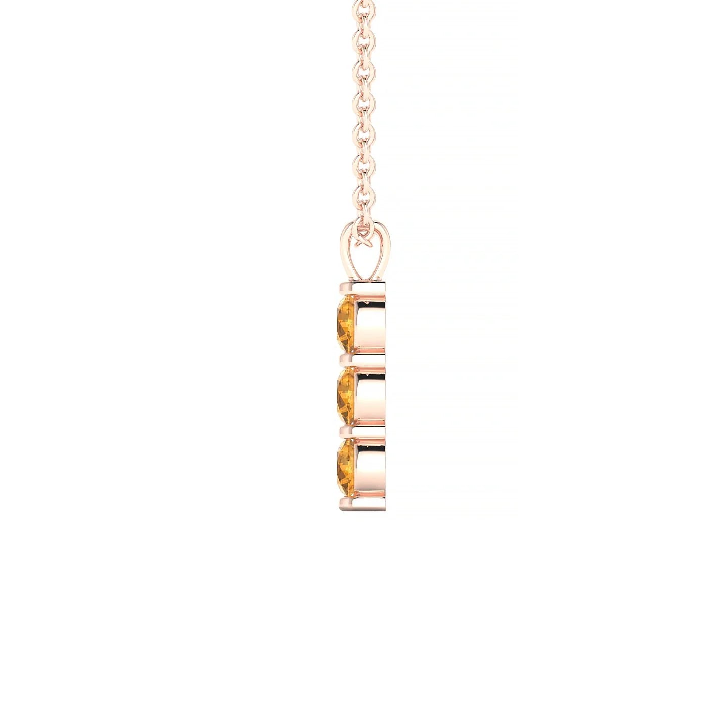Fall | 18k Rose Gold 3 mm Round Citrine Pendant