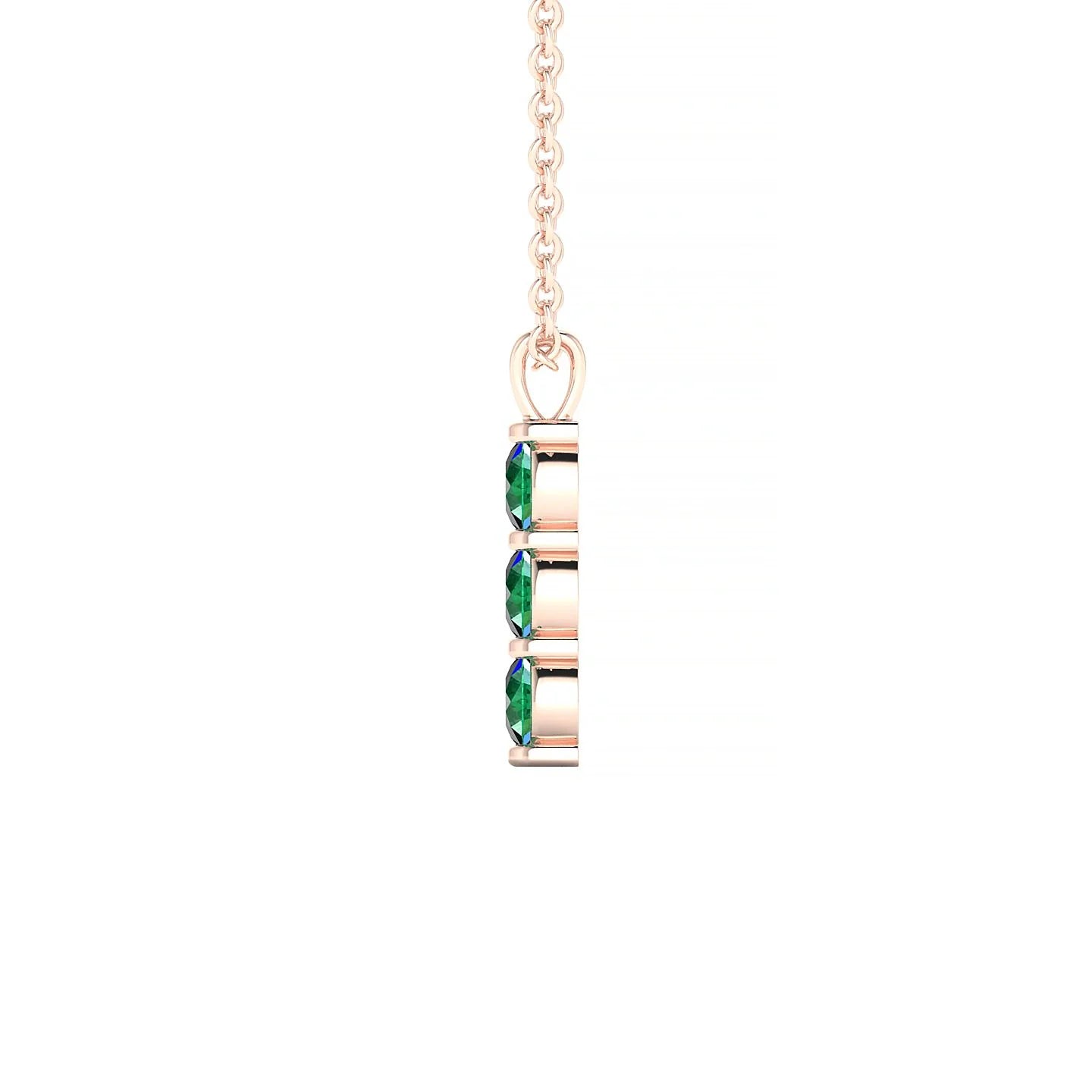 Fall | 18k Rose Gold 3 mm Round Emerald Pendant