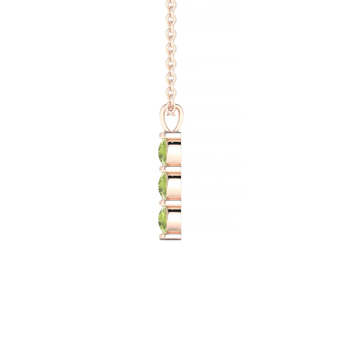 Fall | 18k Rose Gold 3 mm Round Peridot Pendant