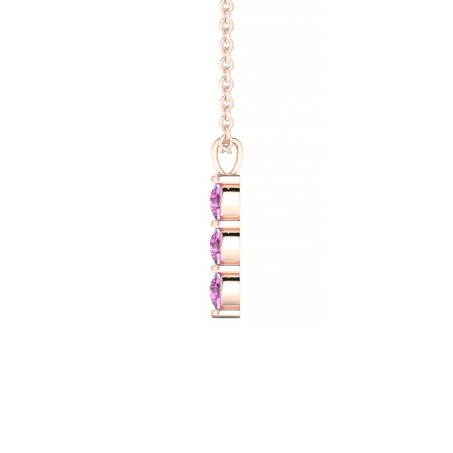Fall | 18k Rose Gold 3 mm Round Pink Sapphire Pendant