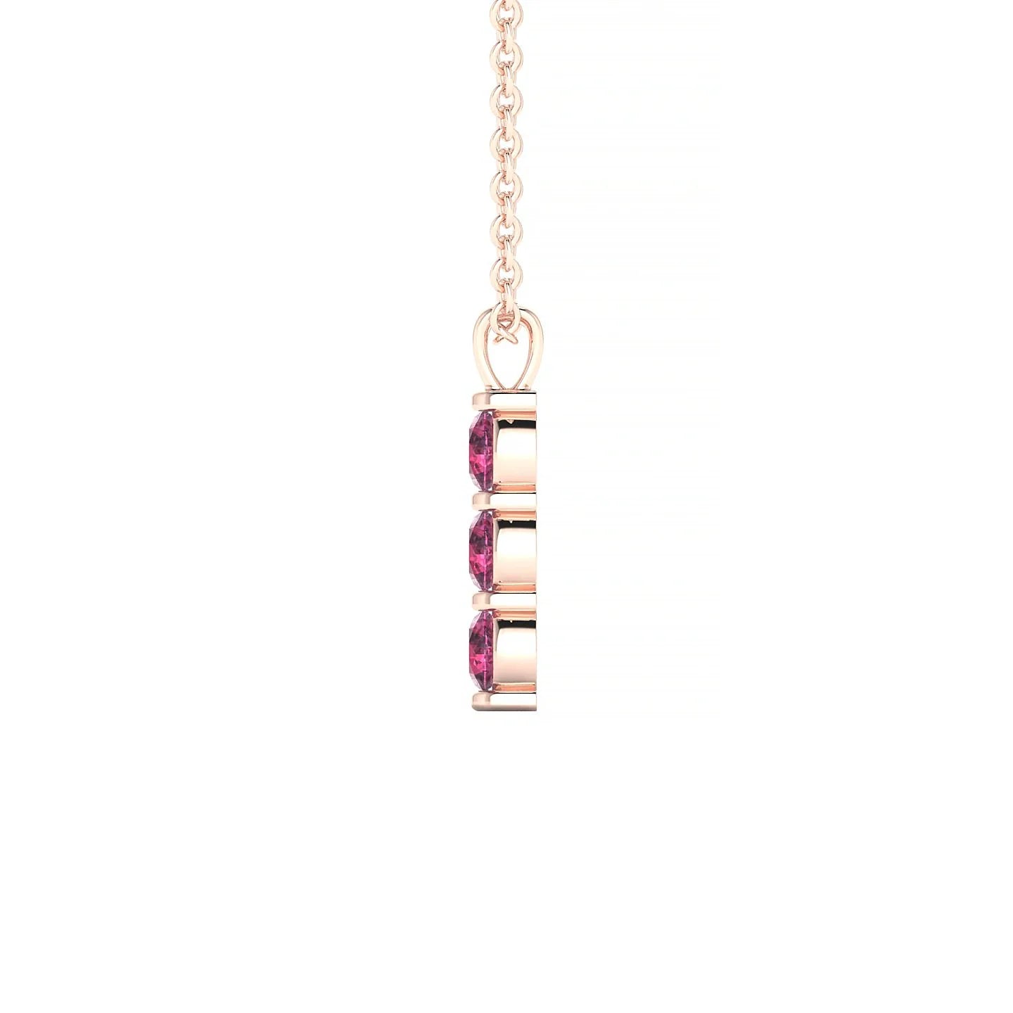 Fall | 18k Rose Gold 3 mm Round Rhodolite Pendant