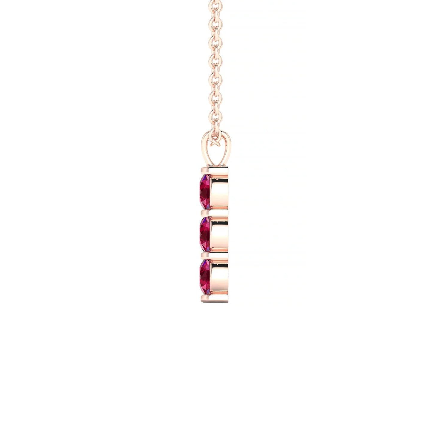 Fall | 18k Rose Gold 3 mm Round Ruby Pendant