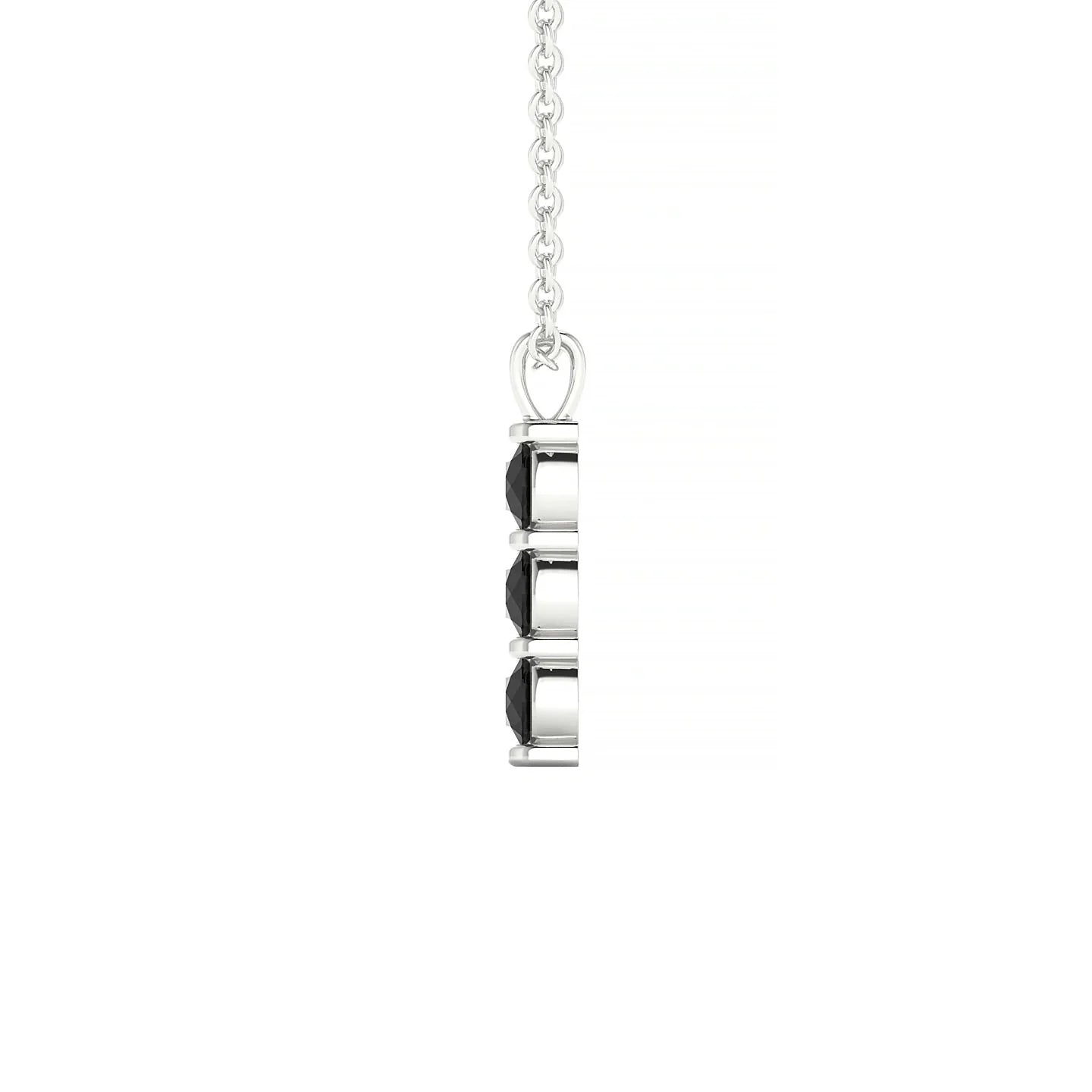 Fall | 18k White Gold 3 mm Round Black Diamond Pendant