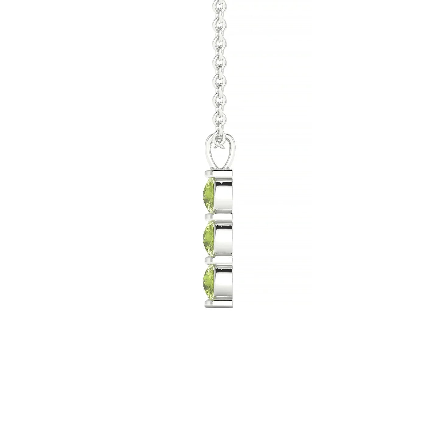 Fall | 18k White Gold 3 mm Round Peridot Pendant