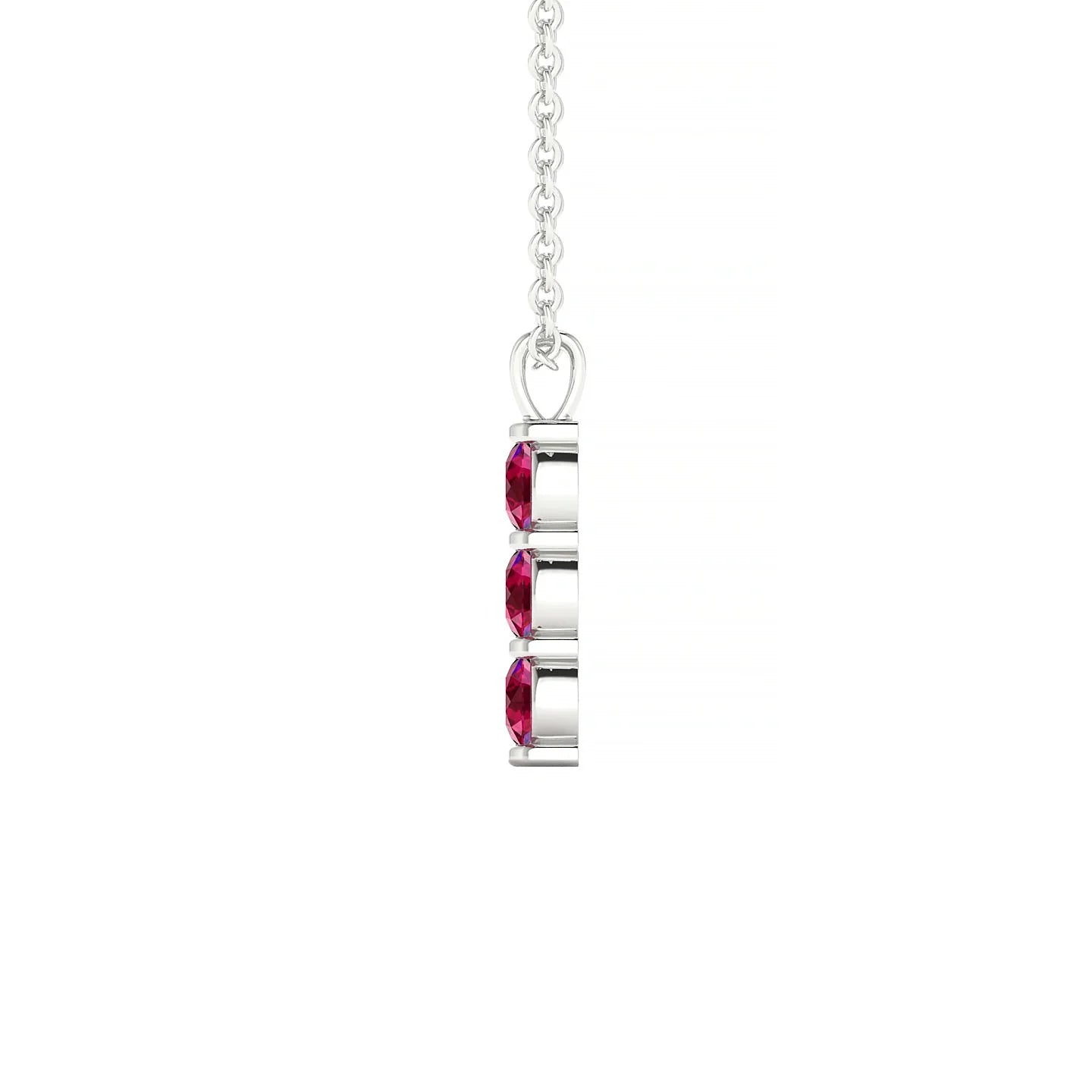 Fall | 18k White Gold 3 mm Round Ruby Pendant