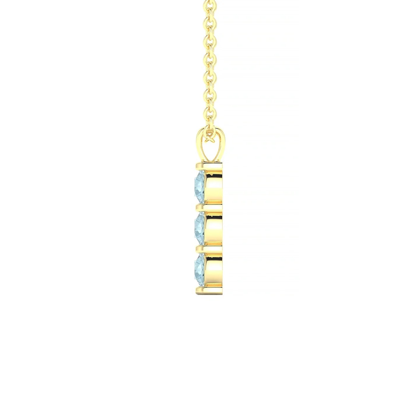 Fall | 18k Yellow Gold 3 mm Round Aquamarine Pendant