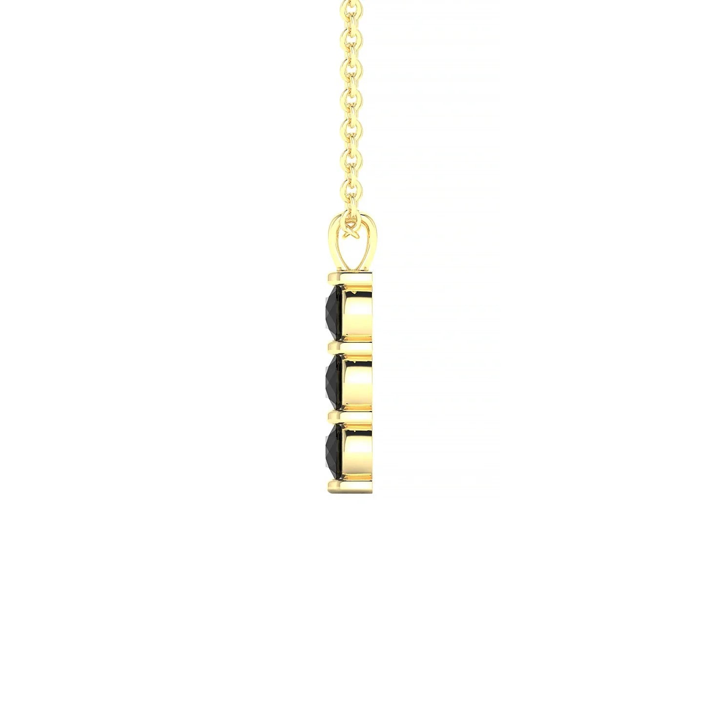 Fall | 18k Yellow Gold 3 mm Round Black Diamond Pendant