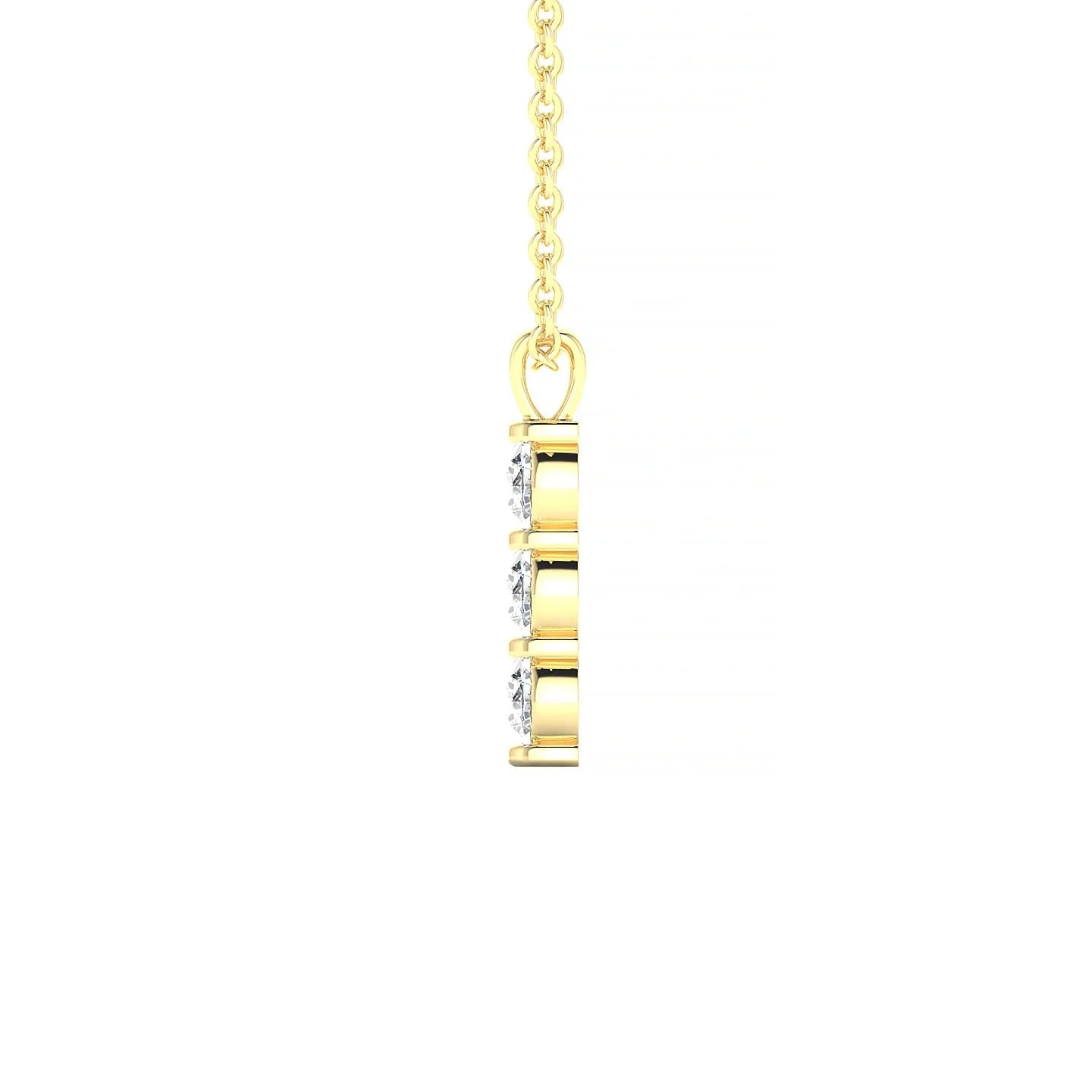 Fall | 18k Yellow Gold 3 mm Round Diamond Pendant