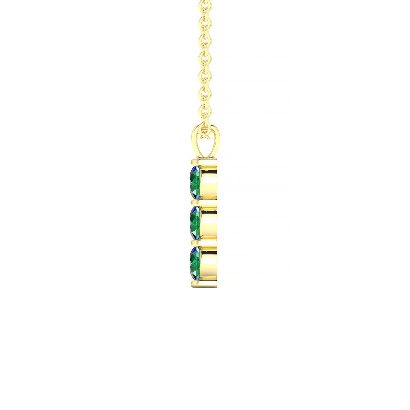 Fall | 18k Yellow Gold 3 mm Round Emerald Pendant