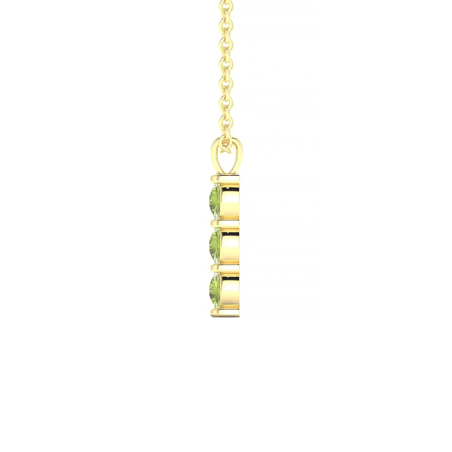 Fall | 18k Yellow Gold 3 mm Round Peridot Pendant