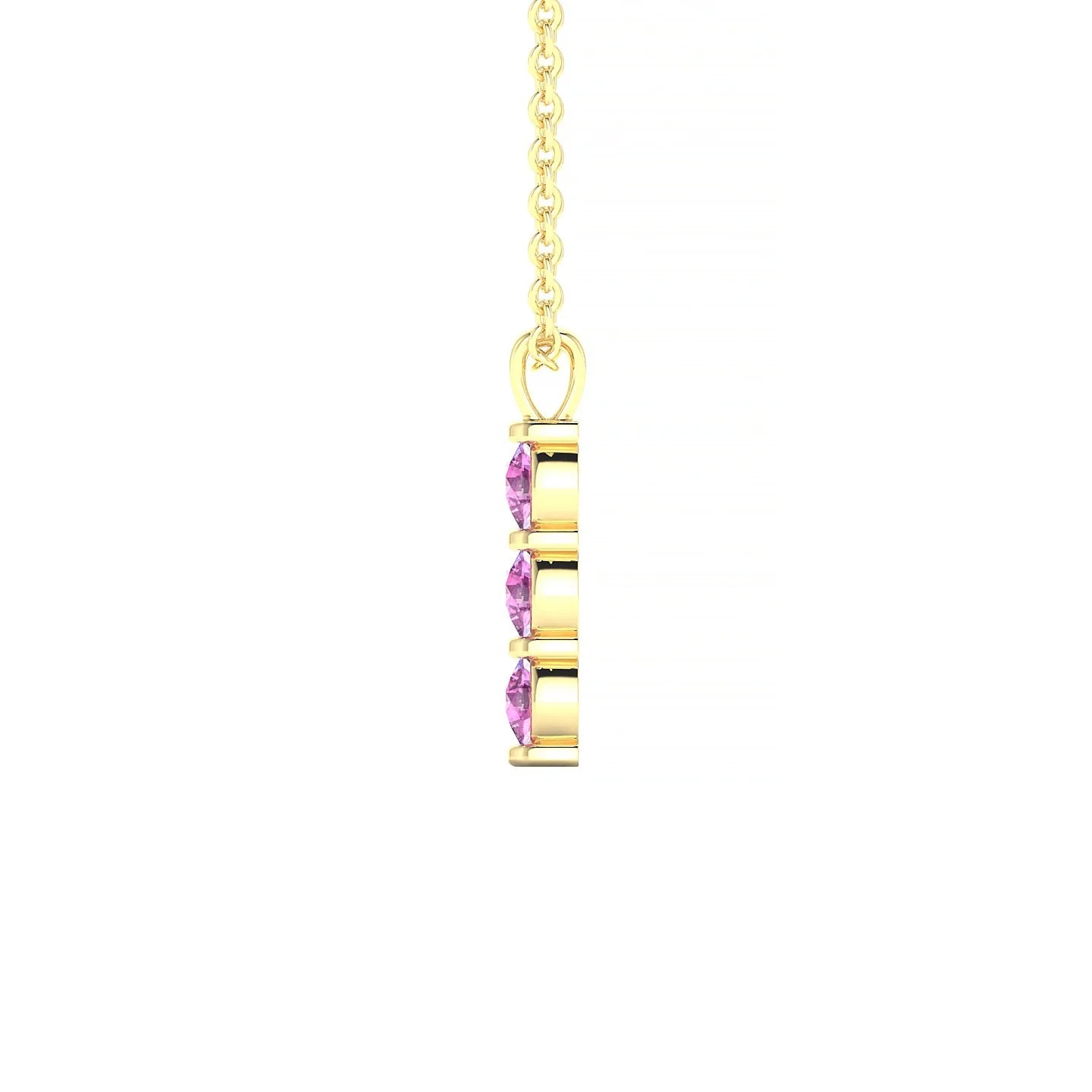 Fall | 18k Yellow Gold 3 mm Round Pink Sapphire Pendant