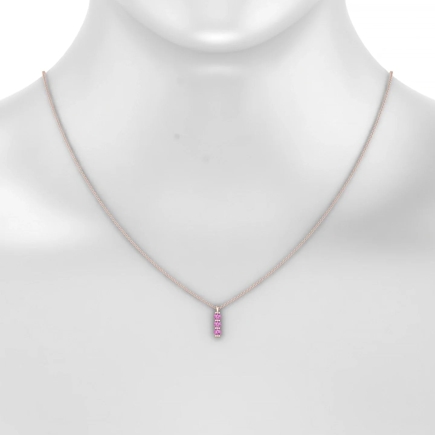 Fall | 18k Rose Gold 3 mm Round Pink Sapphire Pendant