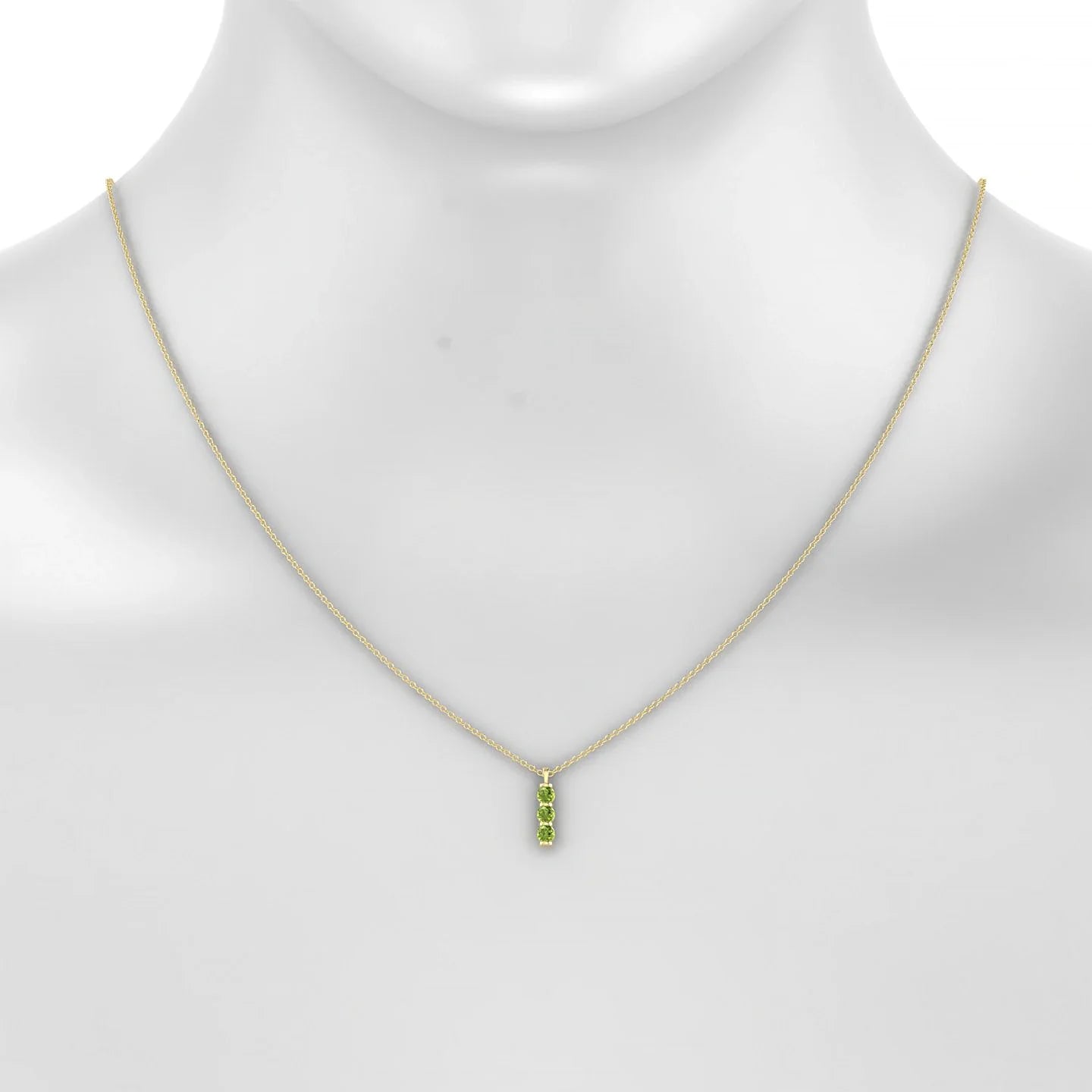 Fall | 18k Yellow Gold 3 mm Round Peridot Pendant