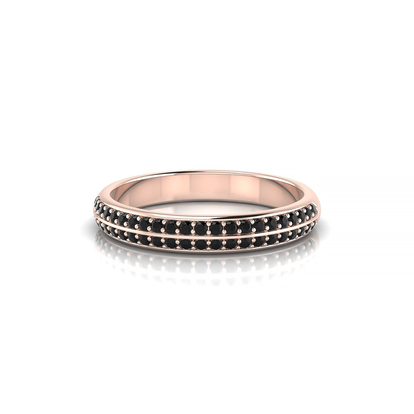 Fascination | 18k Rose Gold 1.1 mm Round Black Diamond Ring
