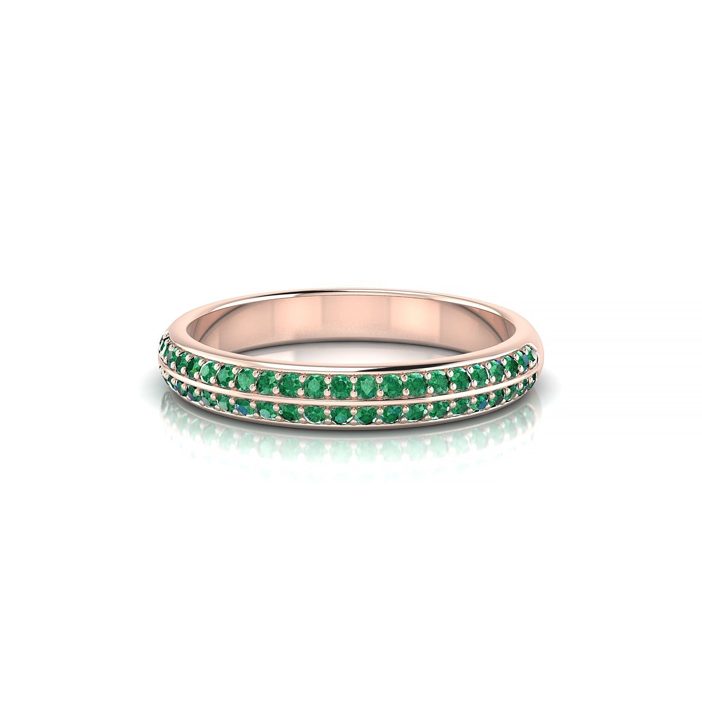 Fascination | 18k Rose Gold 1.1 mm Round Emerald Ring