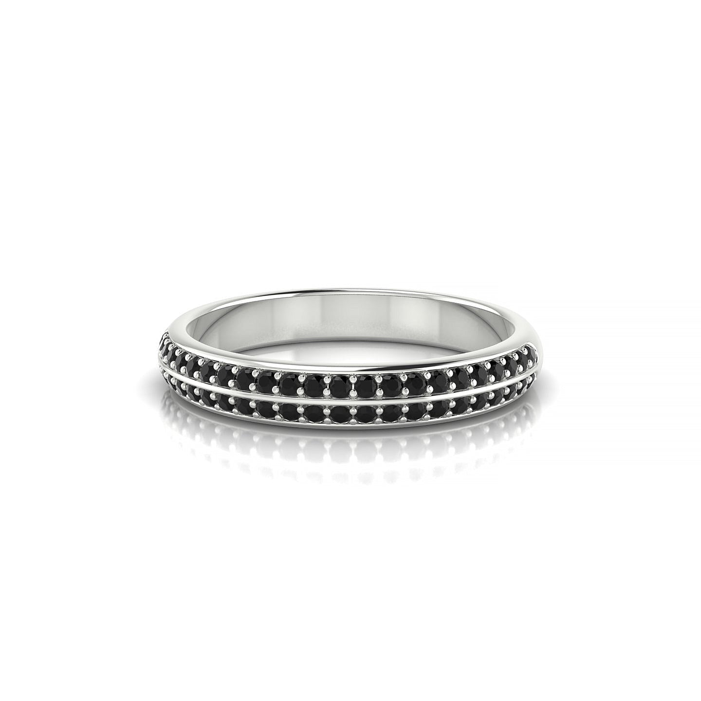 Fascination | 18k White Gold 1.1 mm Round Black Diamond Ring