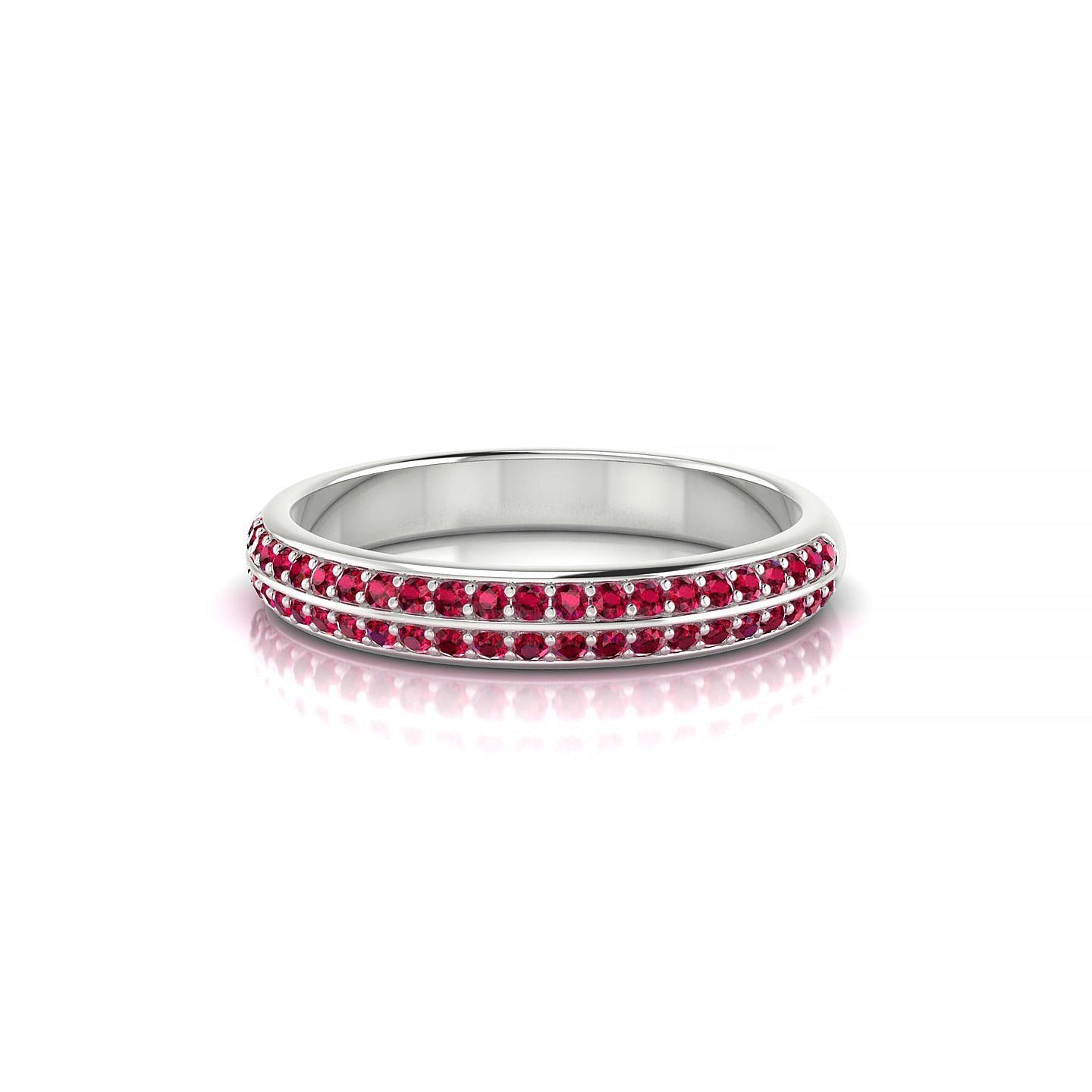 Fascination | 18k White Gold 1.1 mm Round Ruby Ring