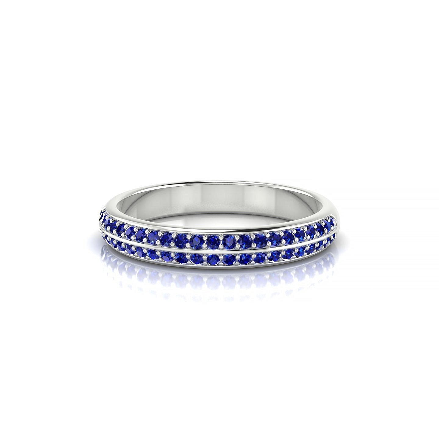 Fascination | 18k White Gold 1.1 mm Round Sapphire Ring