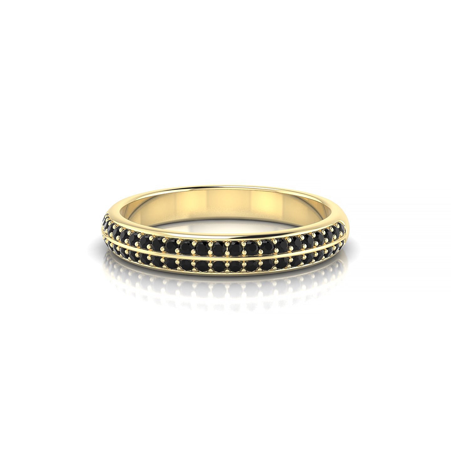 Fascination | 18k Yellow Gold 1.1 mm Round Black Diamond Ring