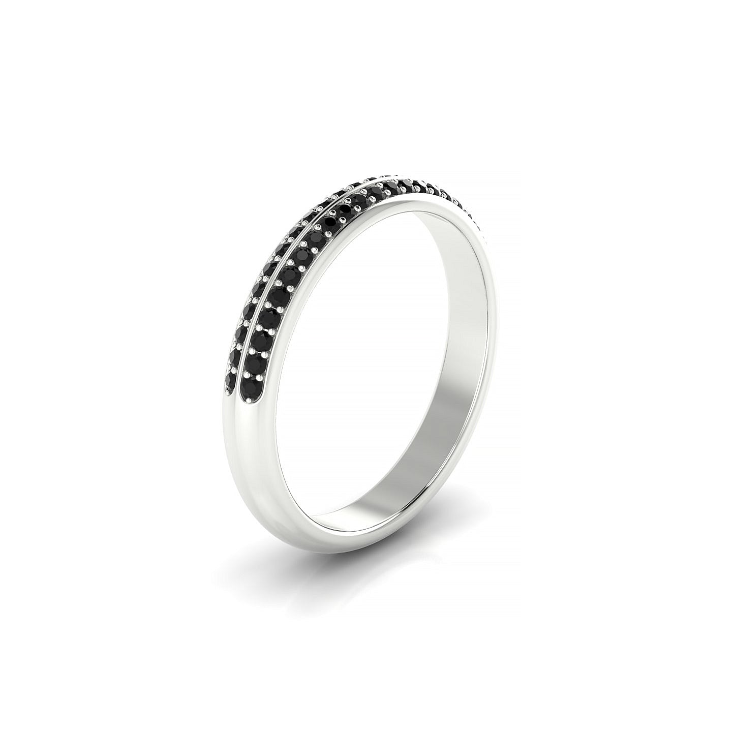 Fascination | 18k White Gold 1.1 mm Round Black Diamond Ring