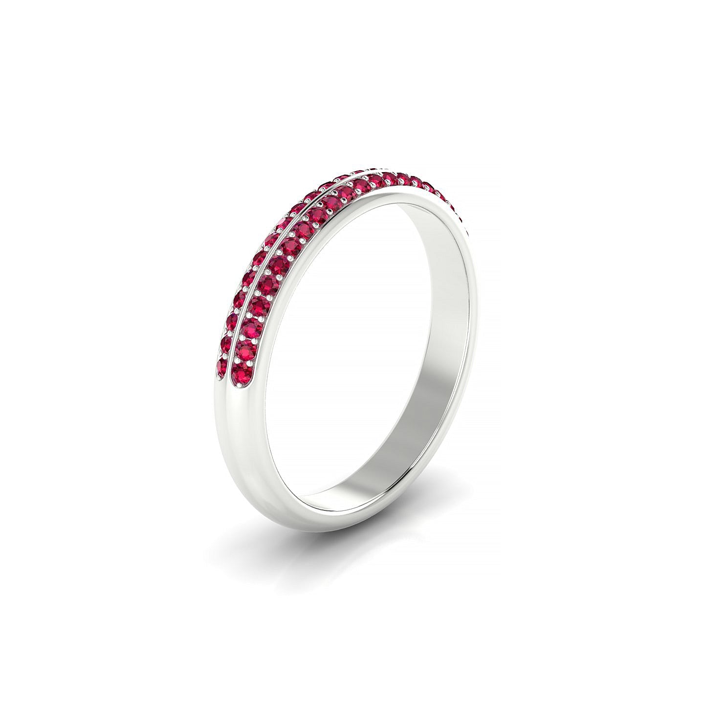 Fascination | 18k White Gold 1.1 mm Round Ruby Ring