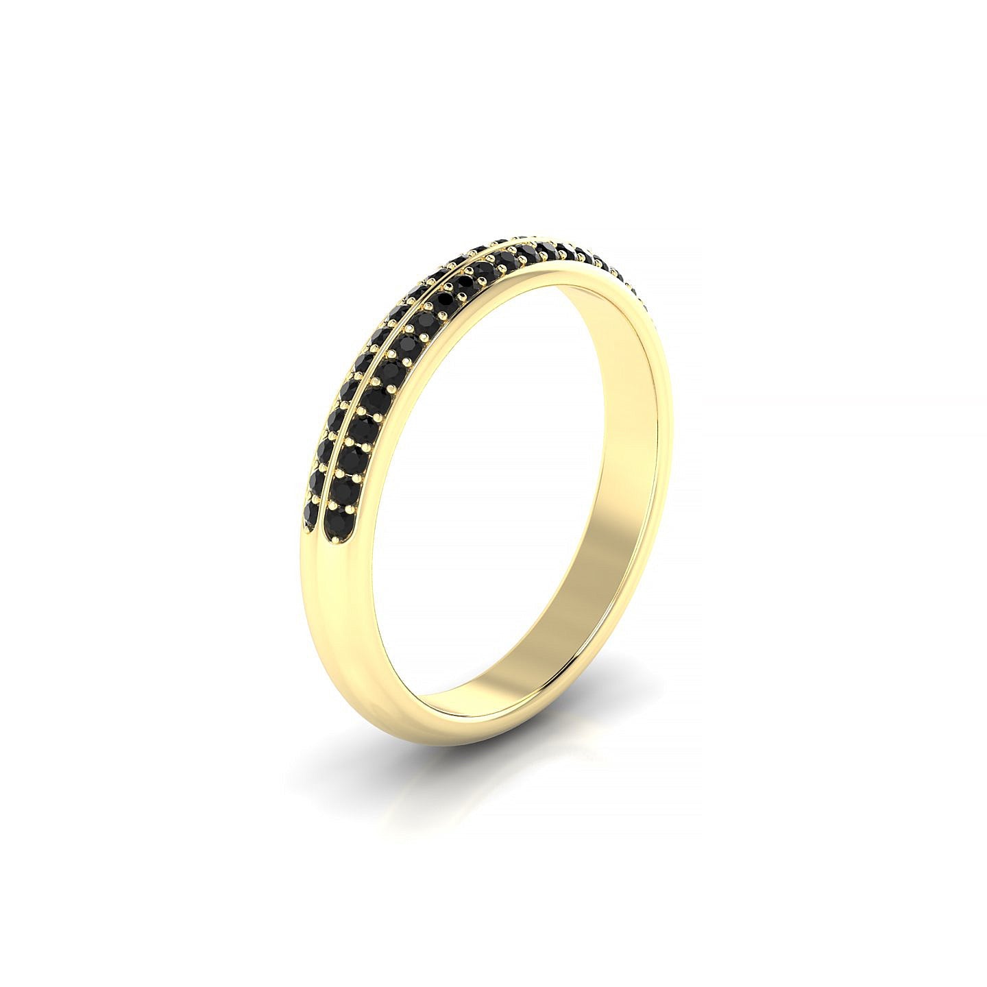 Fascination | 18k Yellow Gold 1.1 mm Round Black Diamond Ring