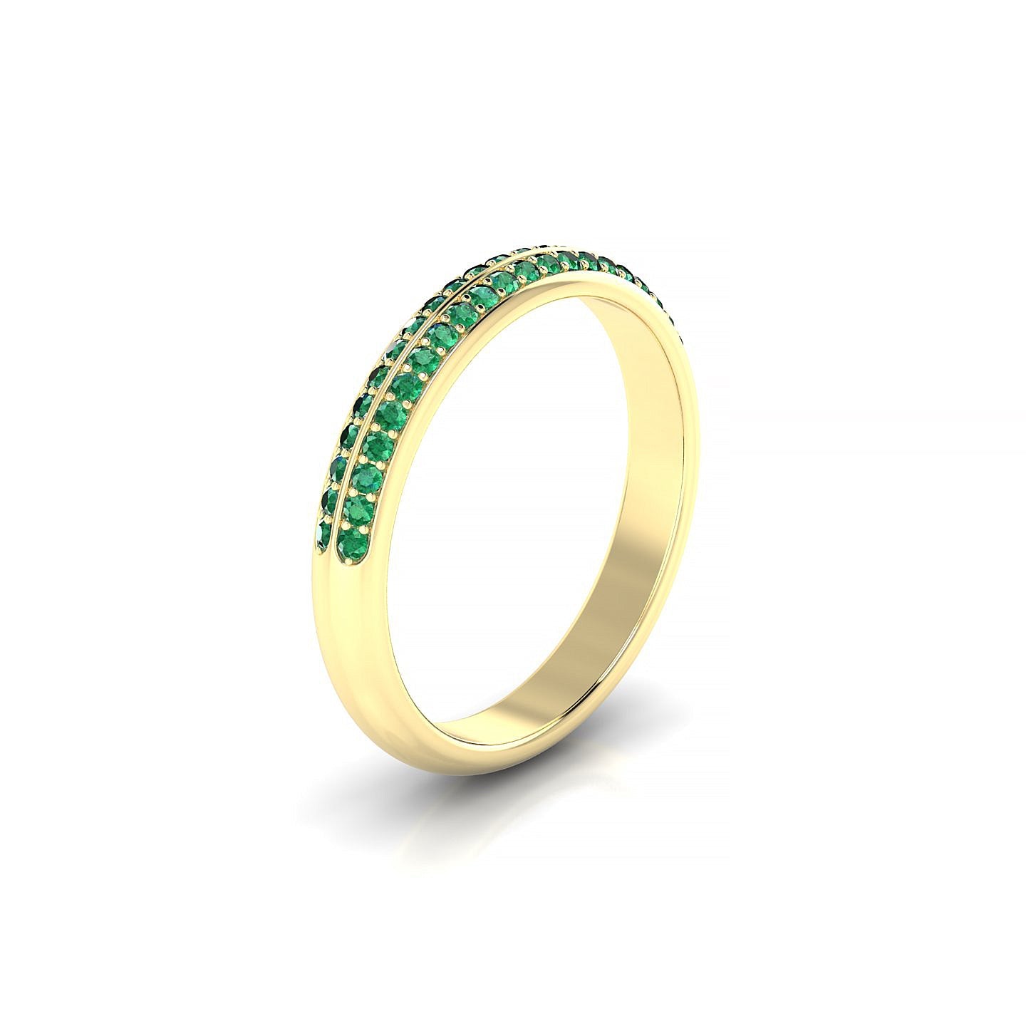 Fascination | 18k Yellow Gold 1.1 mm Round Emerald Ring