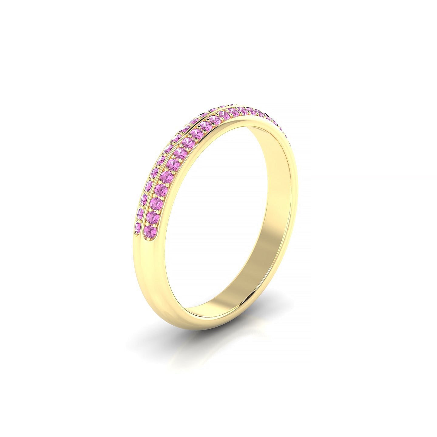 Fascination | 18k Yellow Gold 1.1 mm Round Pink Sapphire Ring