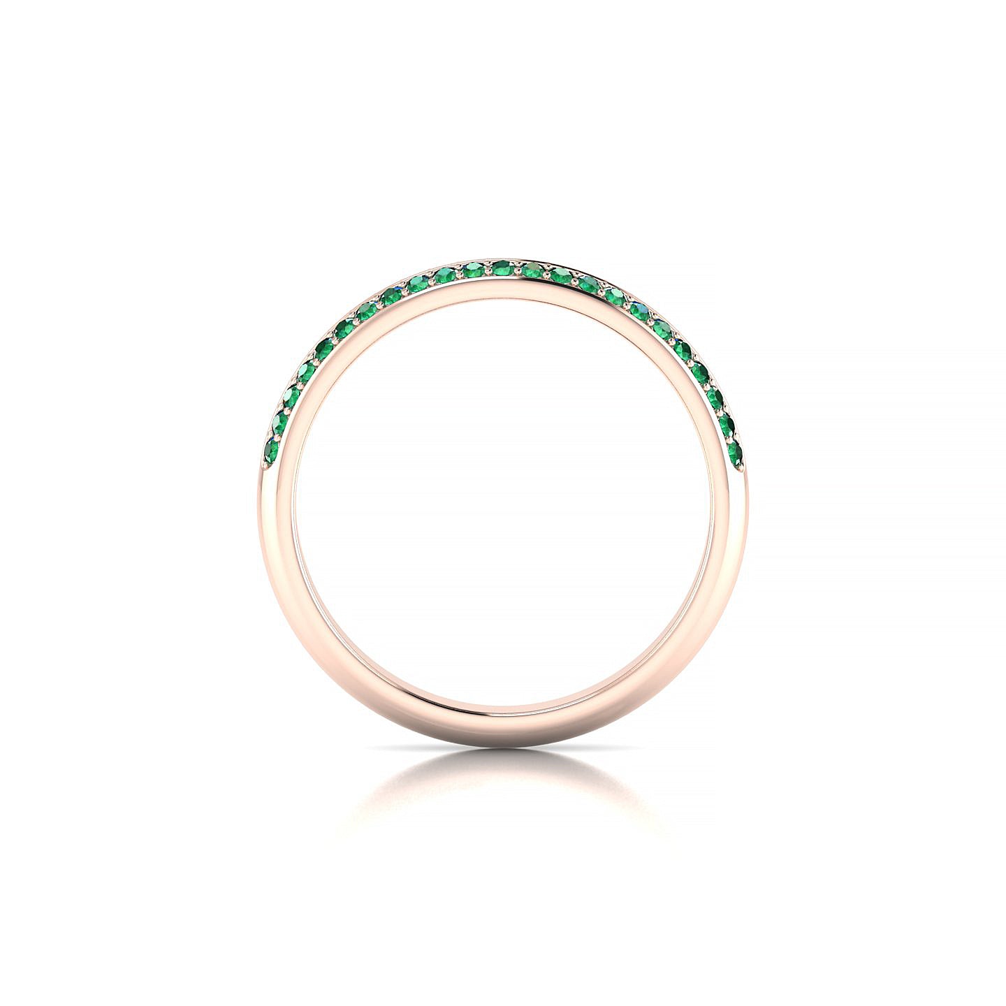 Fascination | 18k Rose Gold 1.1 mm Round Emerald Ring