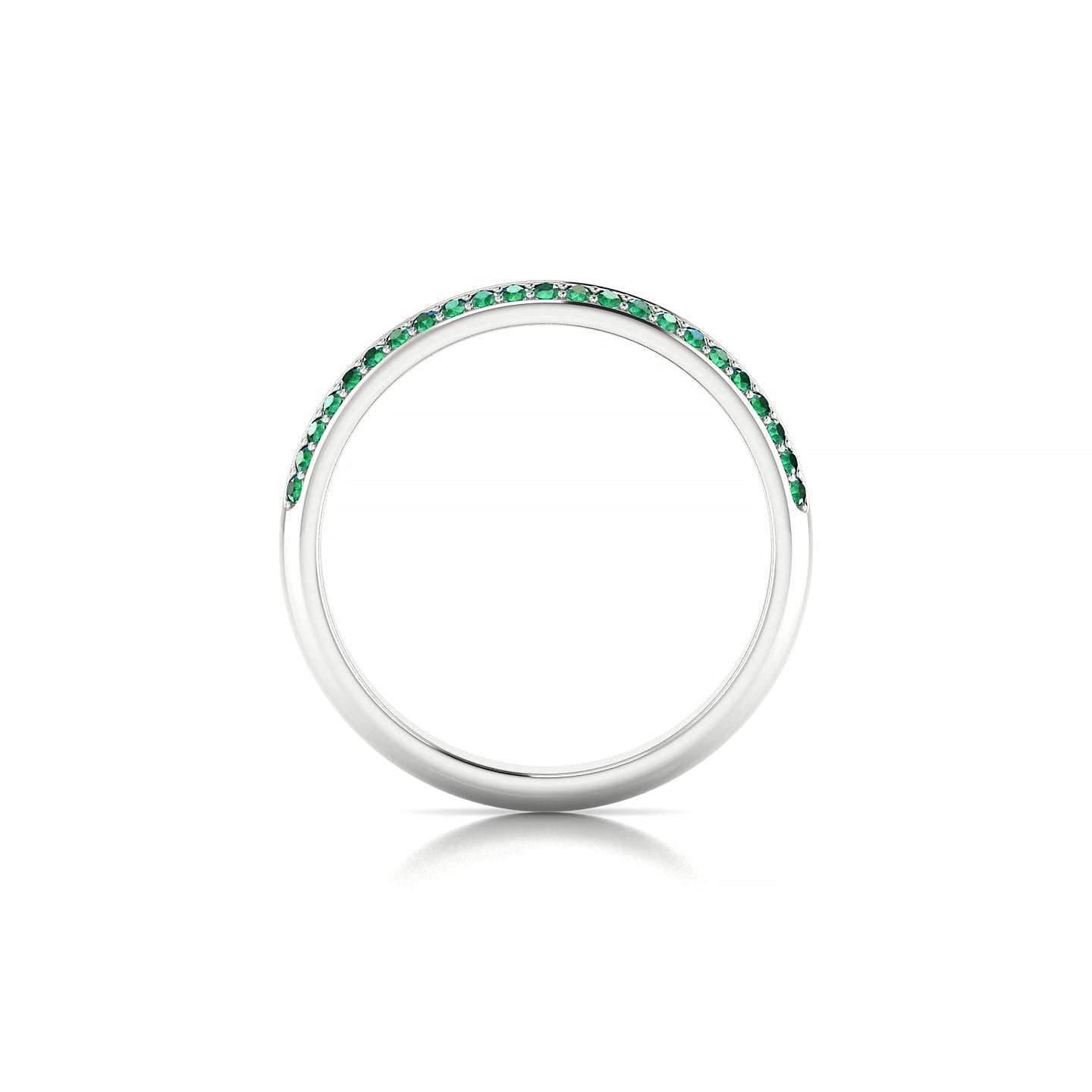 Fascination | 18k White Gold 1.1 mm Round Emerald Ring